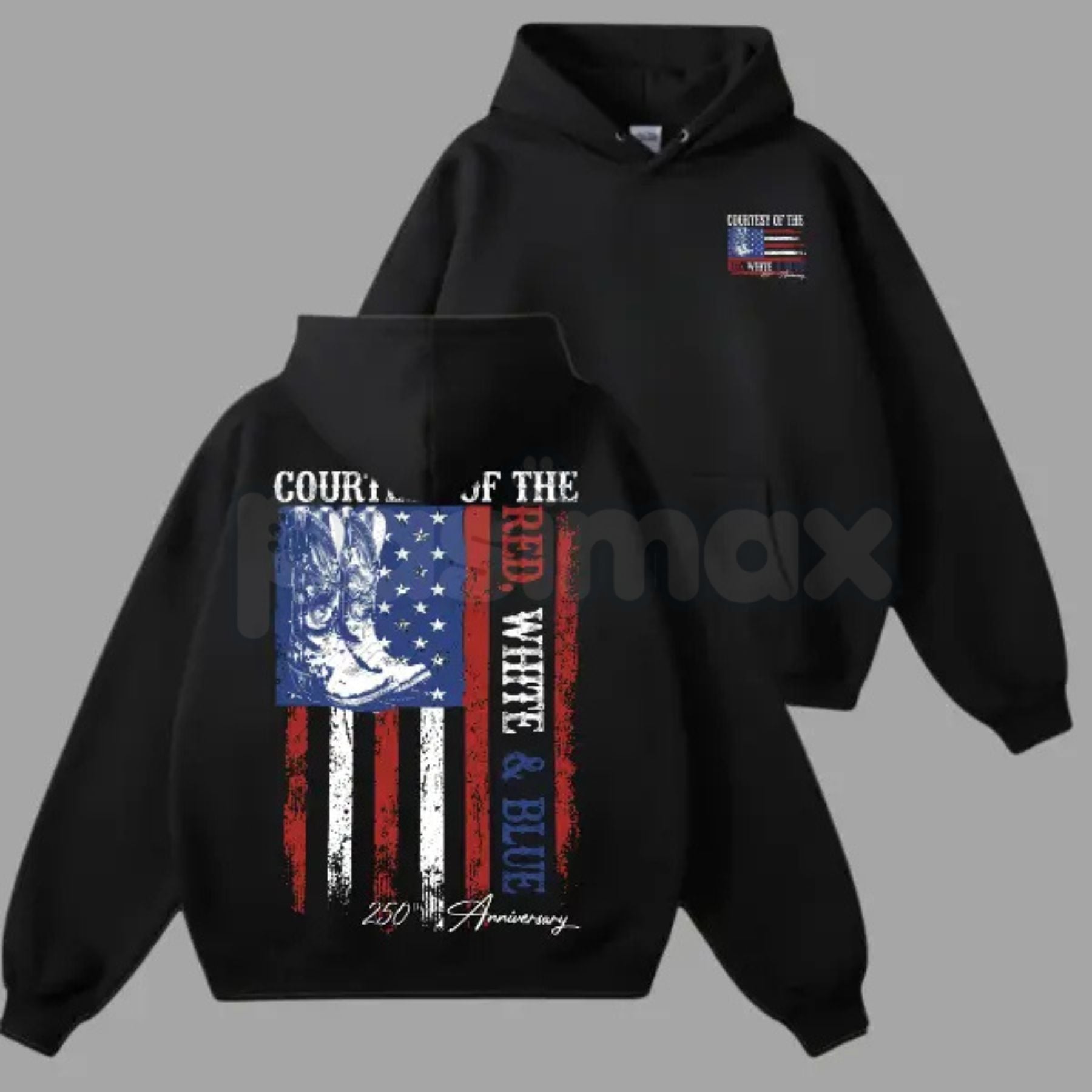 Courtesy of Red White and Blue 250th Anniversary Hoodie – 2026 USA Semiquincentennial Patriotic Pullover, Toby Keith Inspired American Flag Graphic