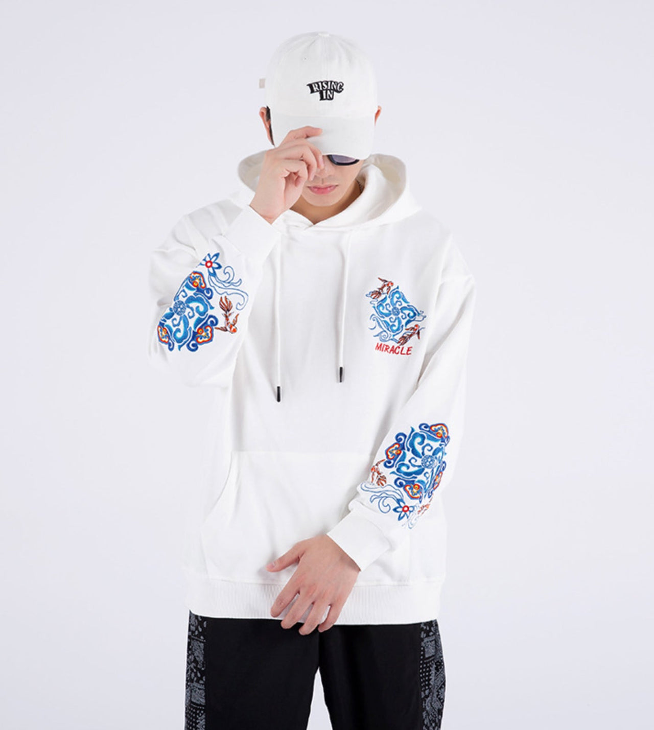 KH9201 Fish Art Embroidery Hoodie
