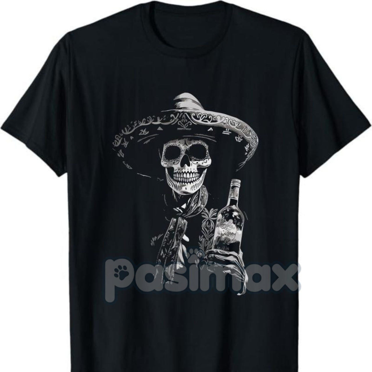 Vintage Skeleton Tequila T-Shirt - Dia De Los Muertos Apparel, Day of the Dead Mexican Skull Tee
