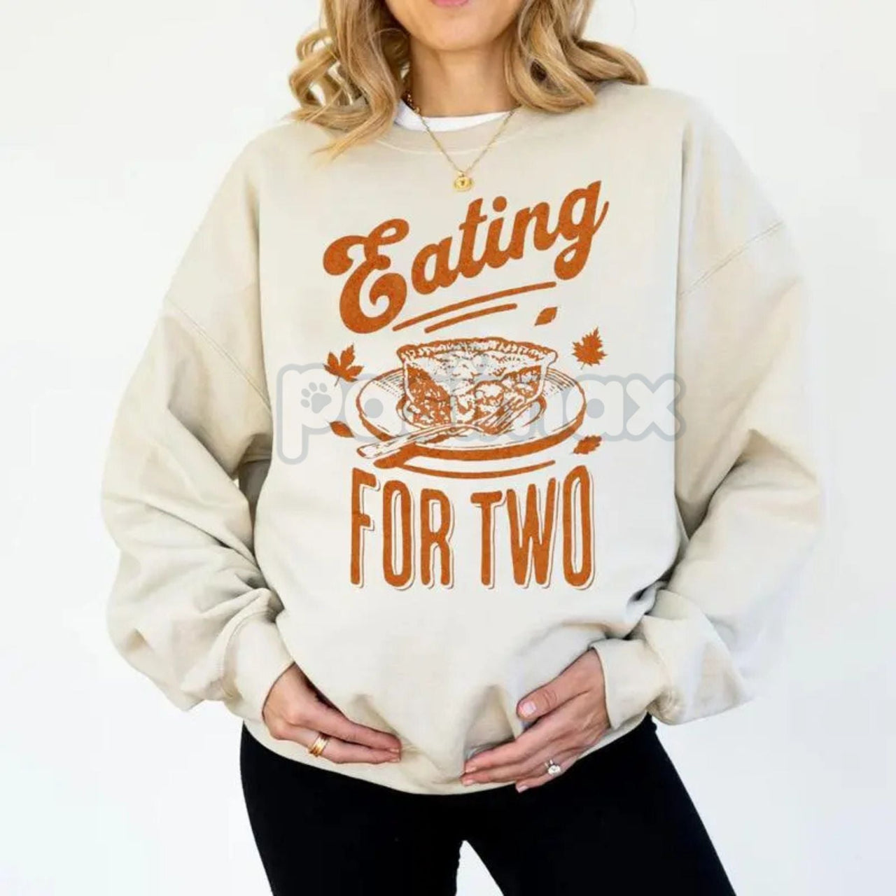 Eating for Two Thanksgiving Pregnancy Announcement Sweatshirt – Cozy Holiday Reveal Top
