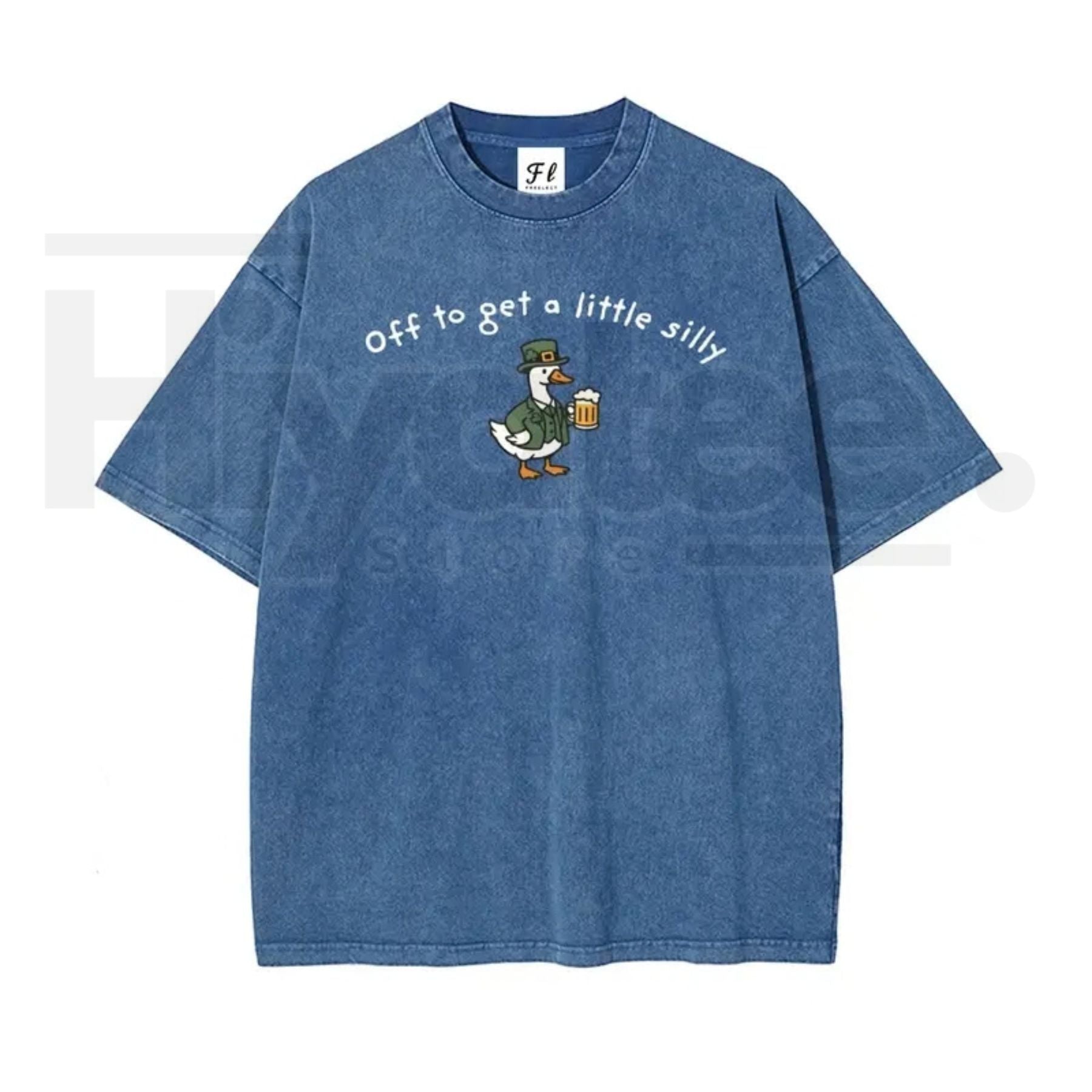 Unisex “Off to Get a Little Silly” Vintage Washed T-Shirt – Shamrock St. Patrick’s Day Graphic Tee