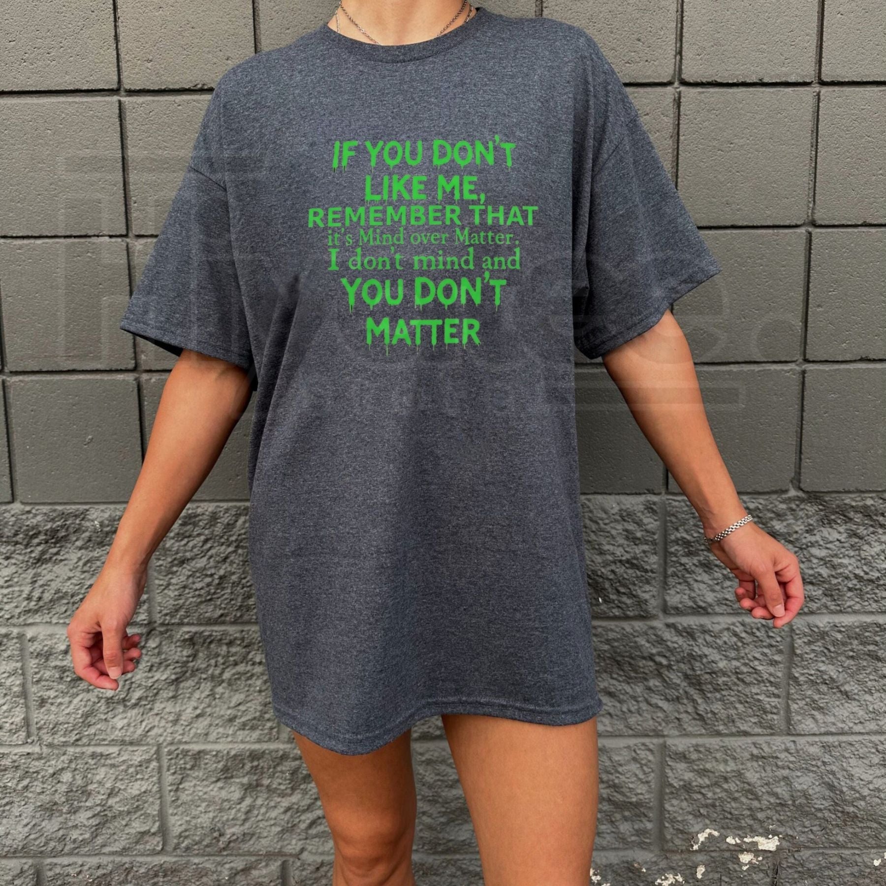 Plus Size Women’s Mind Over Matter T-Shirt – Inspirational Quote Graphic Tee, Casual Cotton Shirt