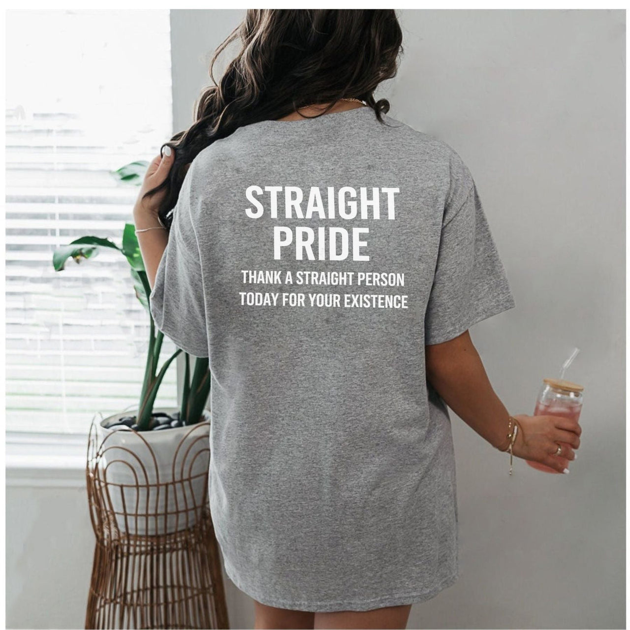 Straight Pride Statement T-Shirt – Bold Text Graphic Tee, Unisex Cotton Shirt
