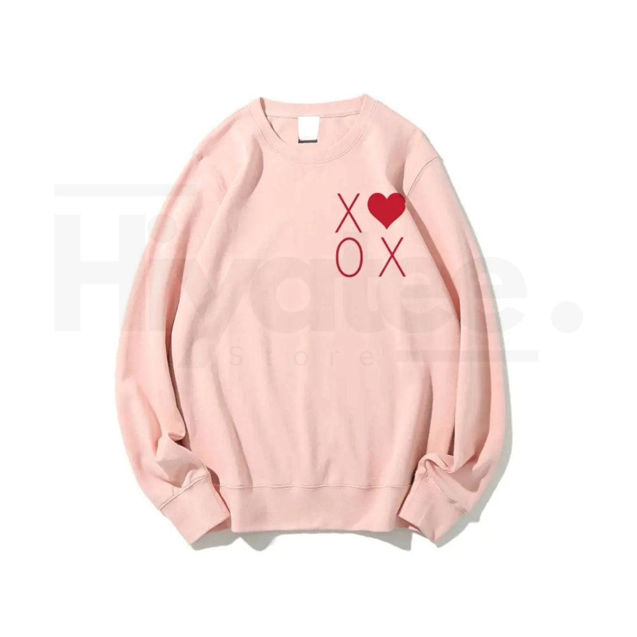 XOXO Heart Valentine's Day Sweatshirt: Trendy Women's Graphic Crewneck Pullover