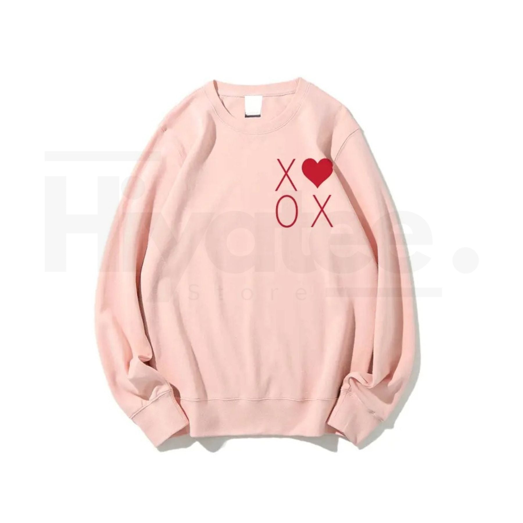 XOXO Heart Valentine's Day Sweatshirt: Trendy Women's Graphic Crewneck Pullover