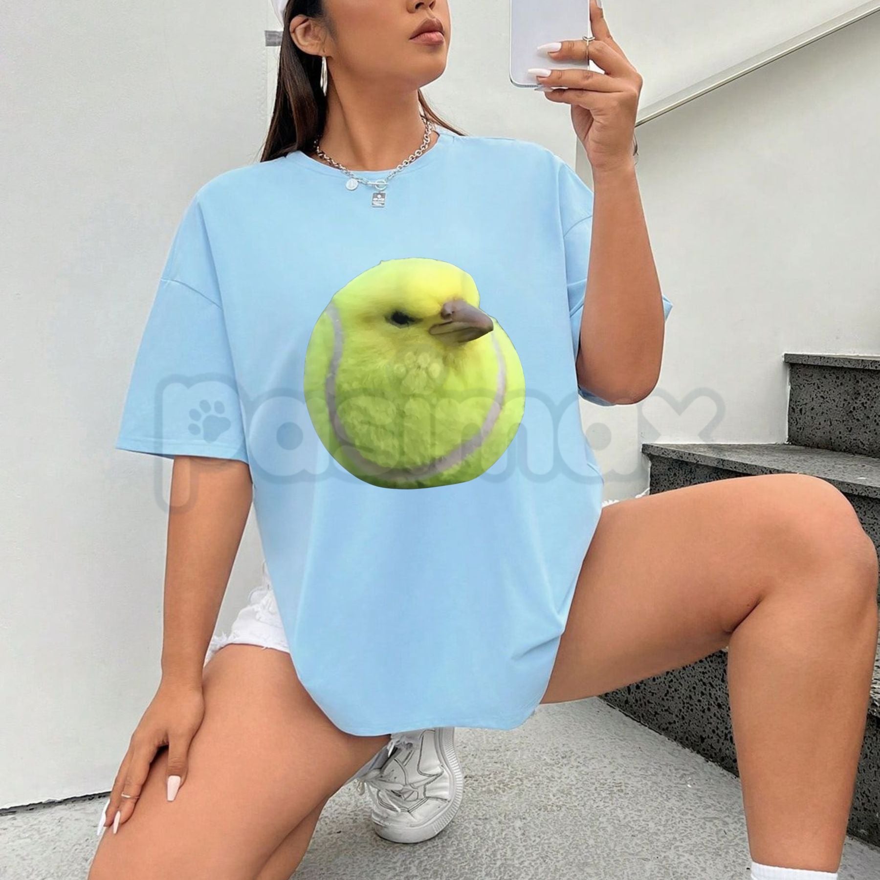 Silly Tennis Bird Meme T-Shirt - Gen Z Brainrot Aesthetic Graphic Tee, Funny Viral Internet Bird Shirt, Premium Heavyweight Unisex Streetwear, Trendy TikTok Humor Top, Abstract Meme Culture Apparel