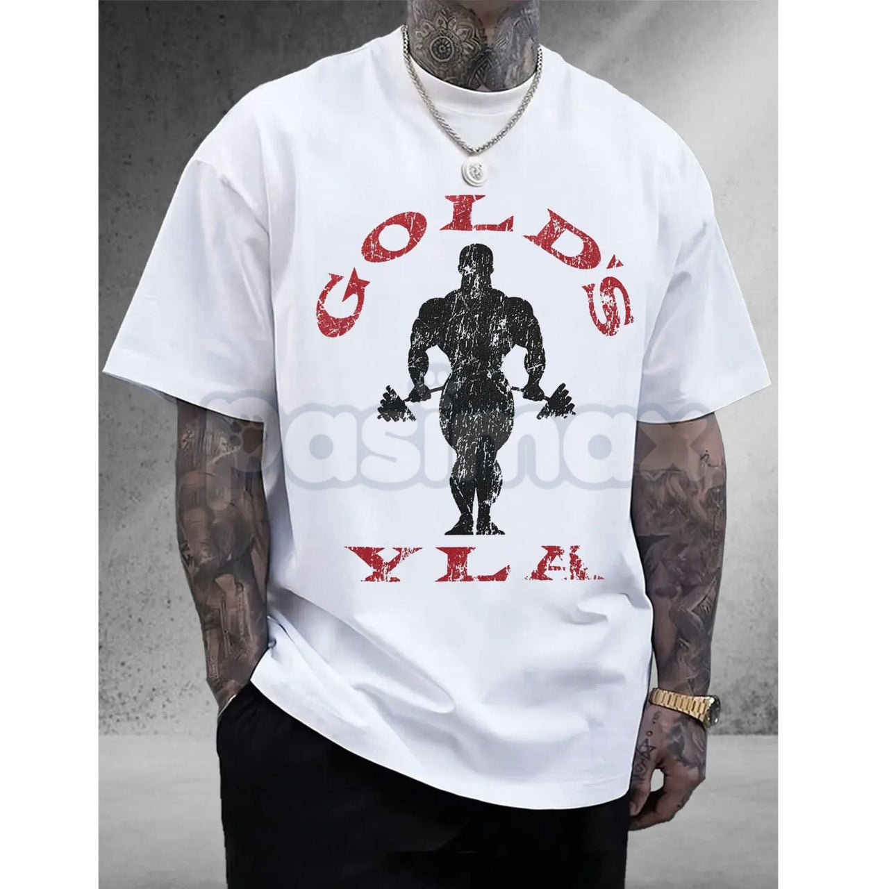 Vintage Gold’s Gym Distressed T-Shirt - Retro Bodybuilding Muscle Beach Tee, Old School Weightlifting Heritage Shirt, 1965 Venice Beach Training Top