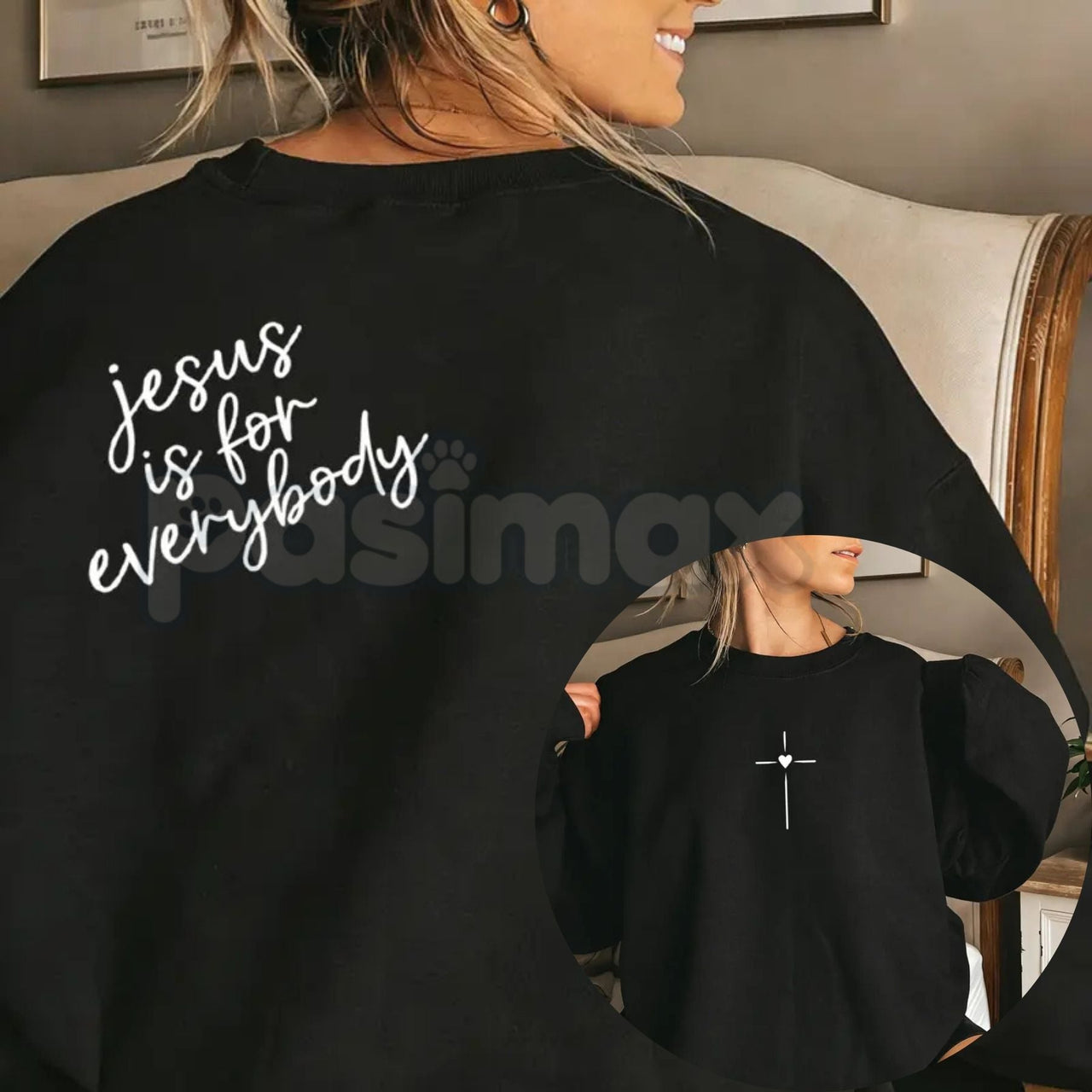 Jesus Is For Everybody Graphic Sweatshirt | Aesthetic Christian Oversized Crewneck | Inclusive Faith Pullover for Women | Minimalist Jesus Shirt | Streetwear Faith Jumper | Modern Religious Gift Top