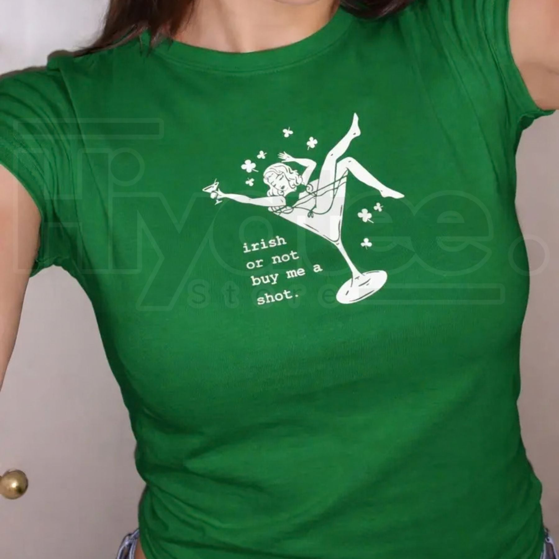 Saint Patrick’s Day Baby Tee – Funny Irish Drinking Shirt for Girls, Retro St. Paddy Party Top for Women