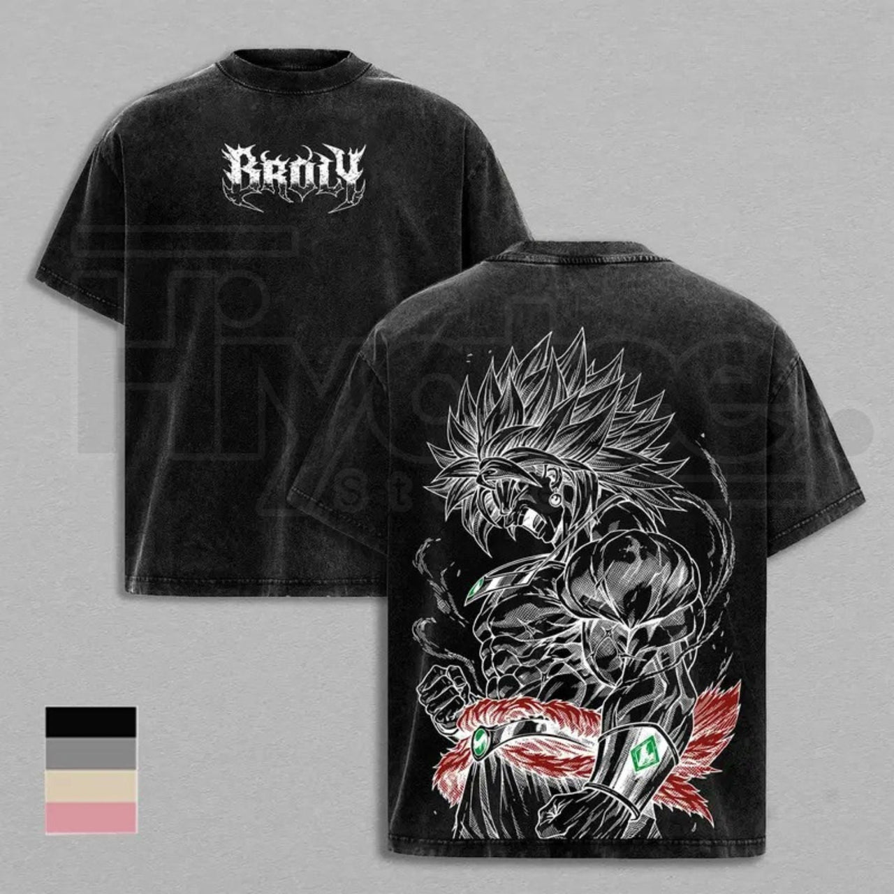 Legendary Saiyan Vintage Washed T-Shirt – Oversized Heavyweight Cotton Anime Graphic Tee