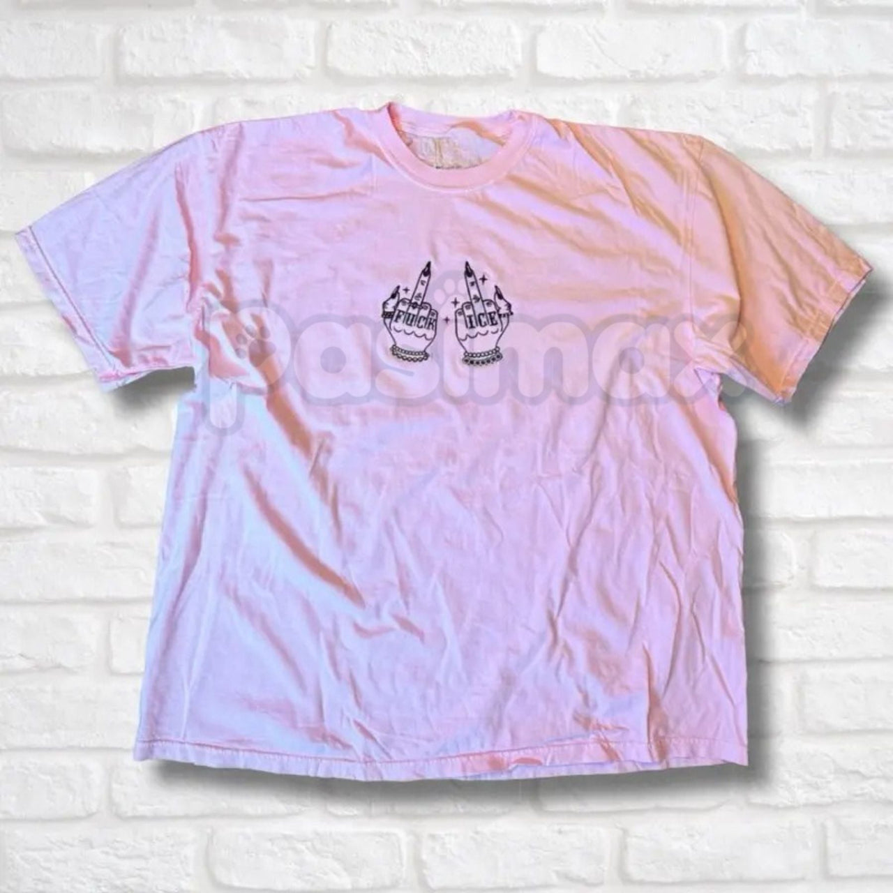 Give ICE The Finger Embroidered Tee – Unisex T-Shirt & Baby Tee, Political Activist Apparel, Bold Statement Shirt