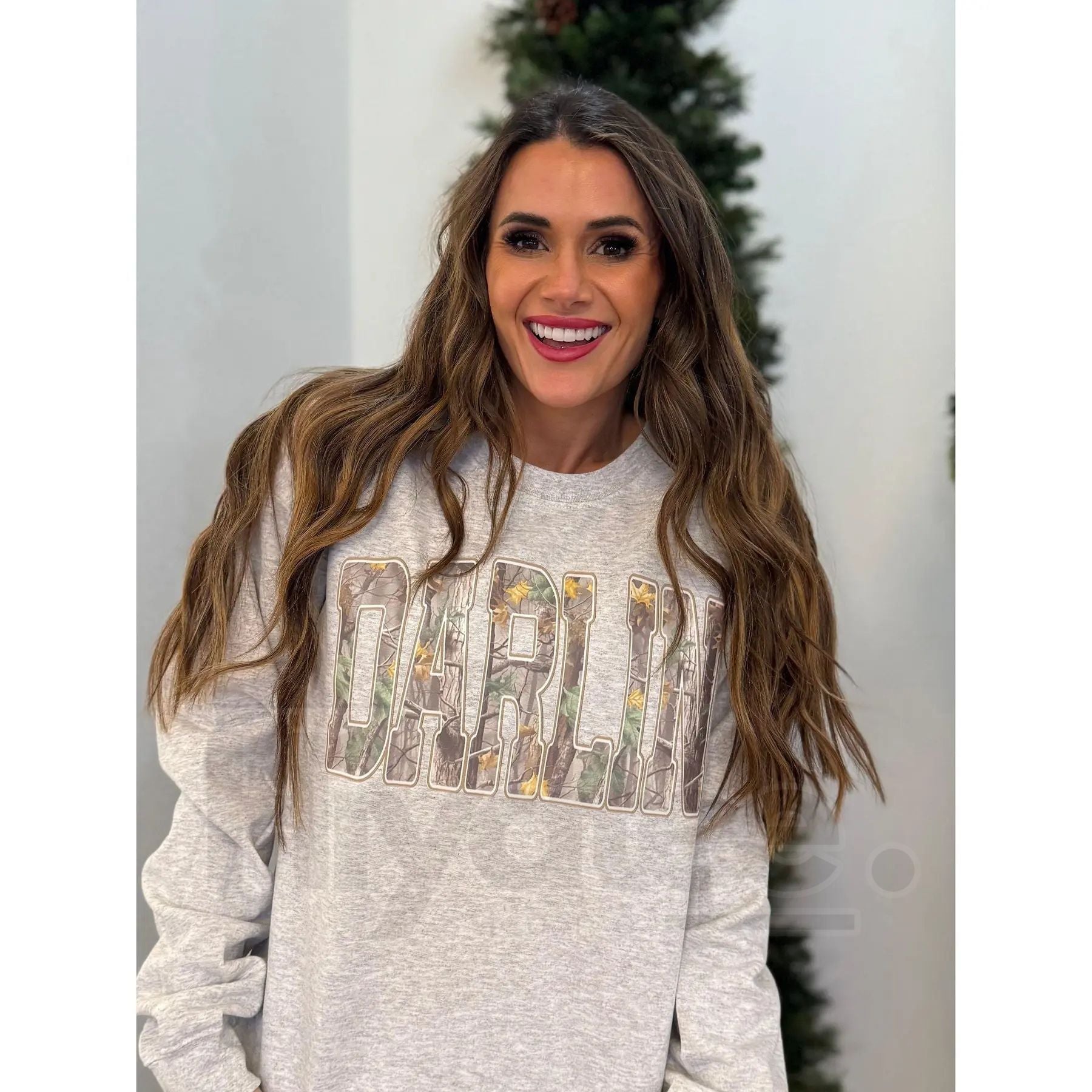 Retro Camo Western Darlin Sweatshirt: Distressed Country Cowboy Concert Top