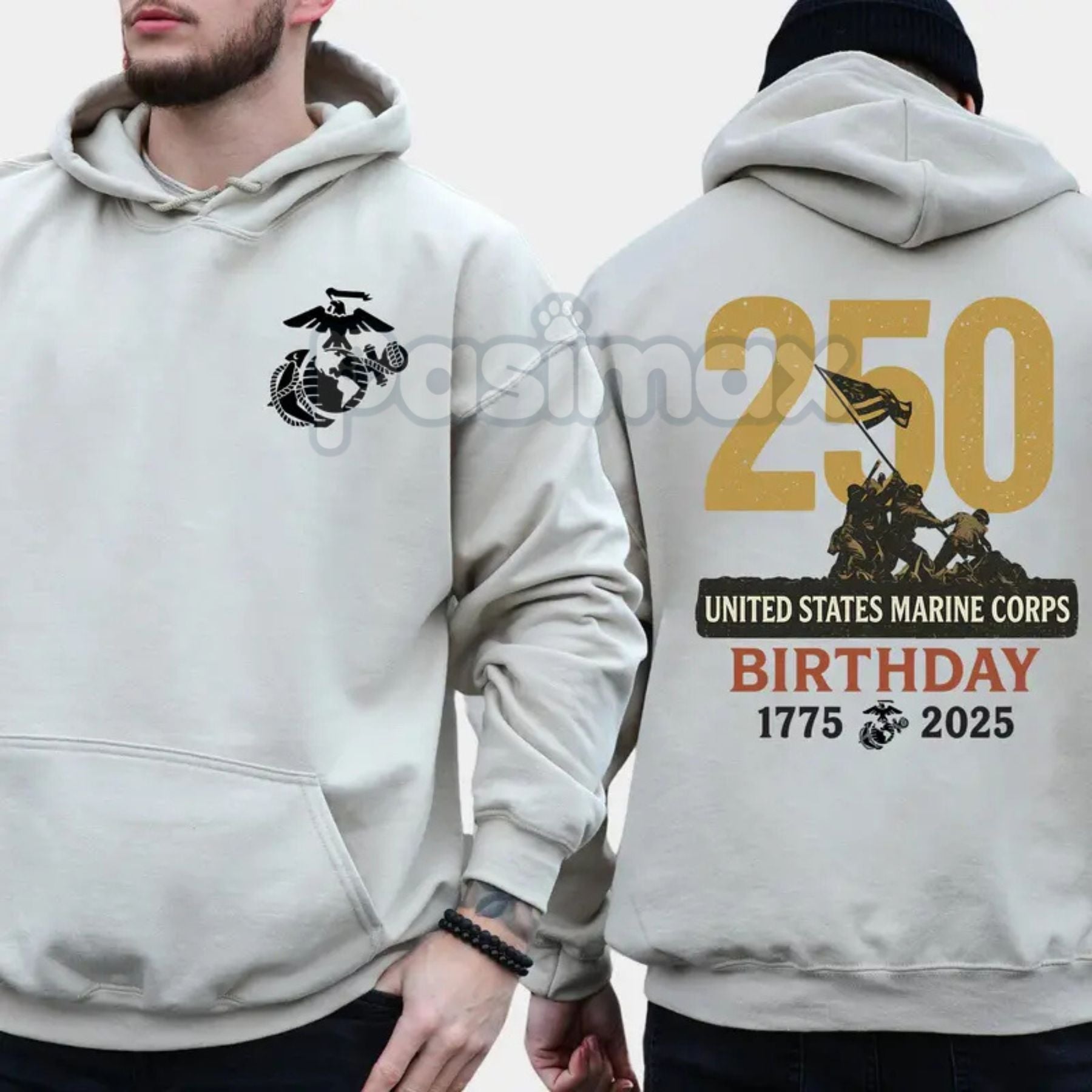 Marines 250th Birthday Hoodie – USMC 250 Year Anniversary Commemorative Pullover, Veteran & Active Duty Gear, Unisex