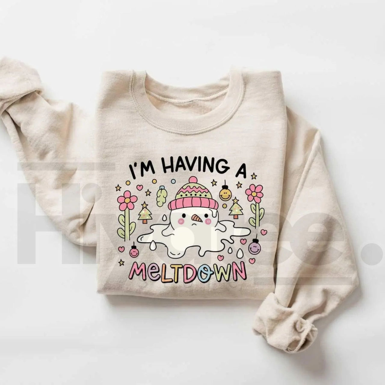 I'm Having A Meltdown Sweatshirt: Funny Snowman Winter Mental Health Sweater