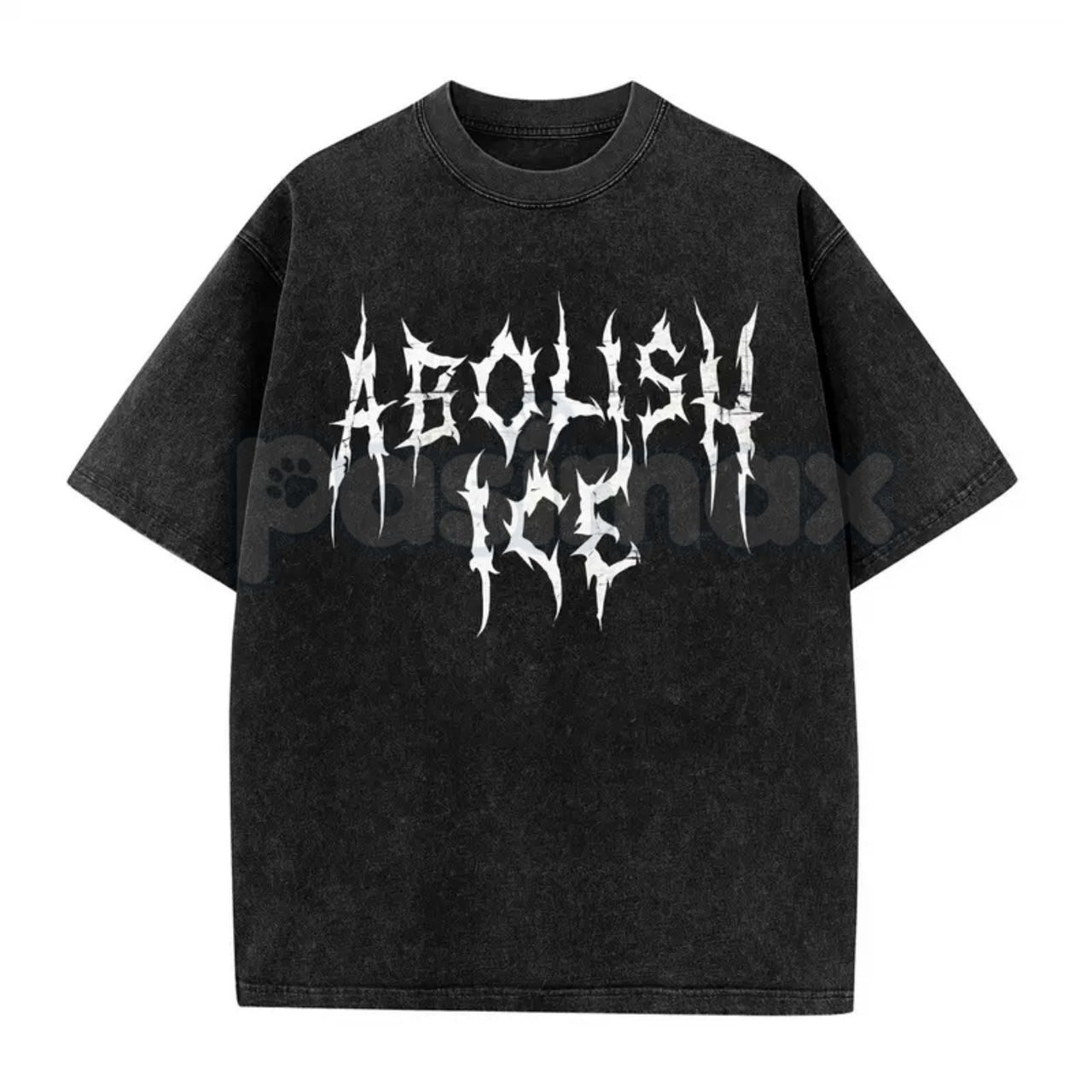 The Resistance Tour: ABOLISH ICE Heavy Metal Tee – Vintage Washed Distressed Streetwear, Radical Activist Graphic Top