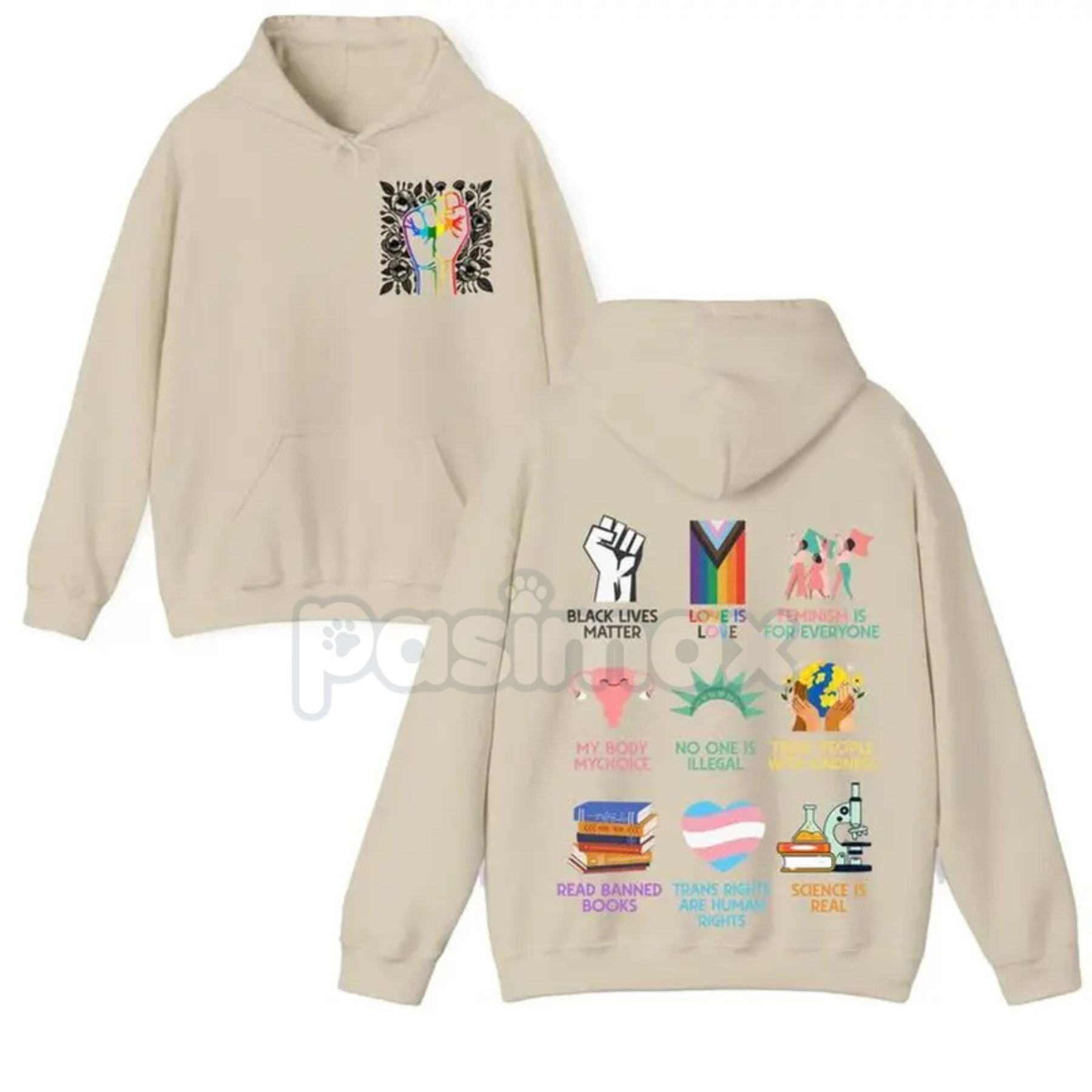 Human Rights 2-Sided Hoodie – Bold Statement Pullover, Equality & Social Justice Activism Apparel, Unisex