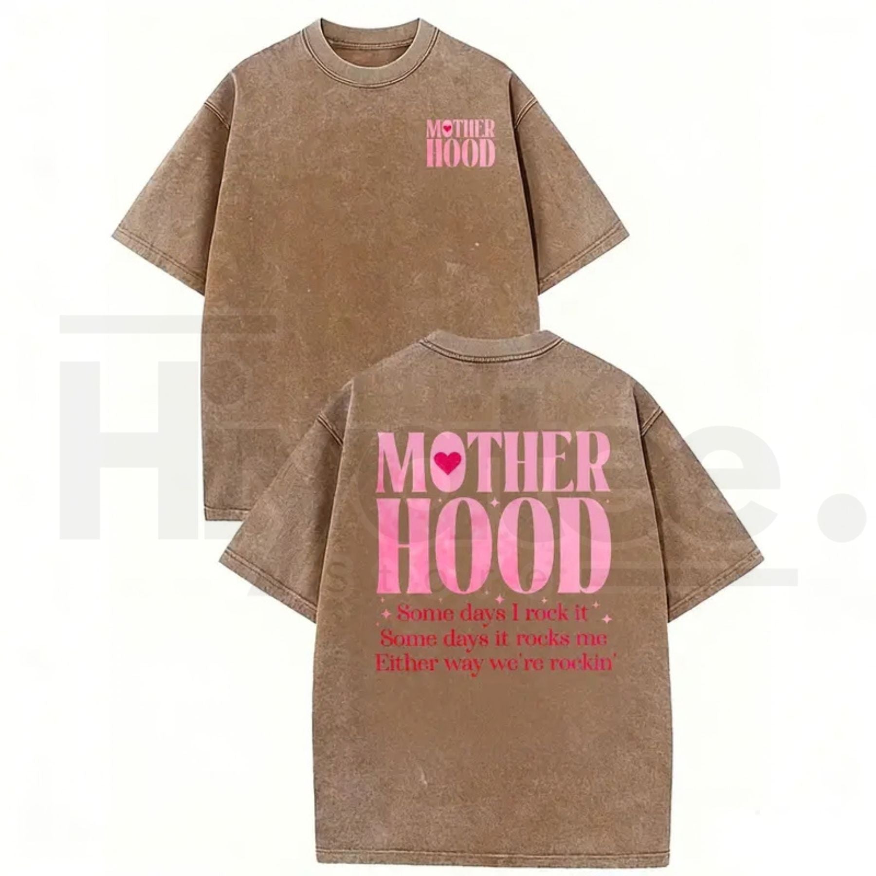 Washed Cotton Mom Life T-Shirt – Relaxed Fit Oversized Graphic Tee, Mother’s Day Gift
