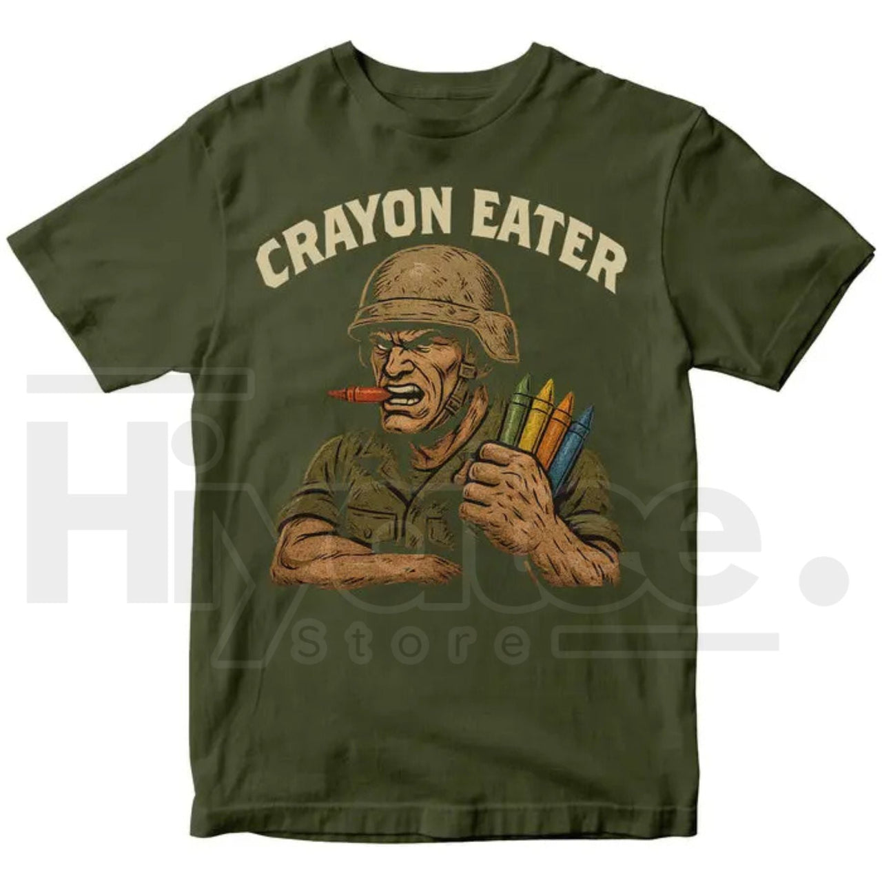 Crayon Eater Funny T-Shirt – Military Dark Humor Sarcastic Marine Tee