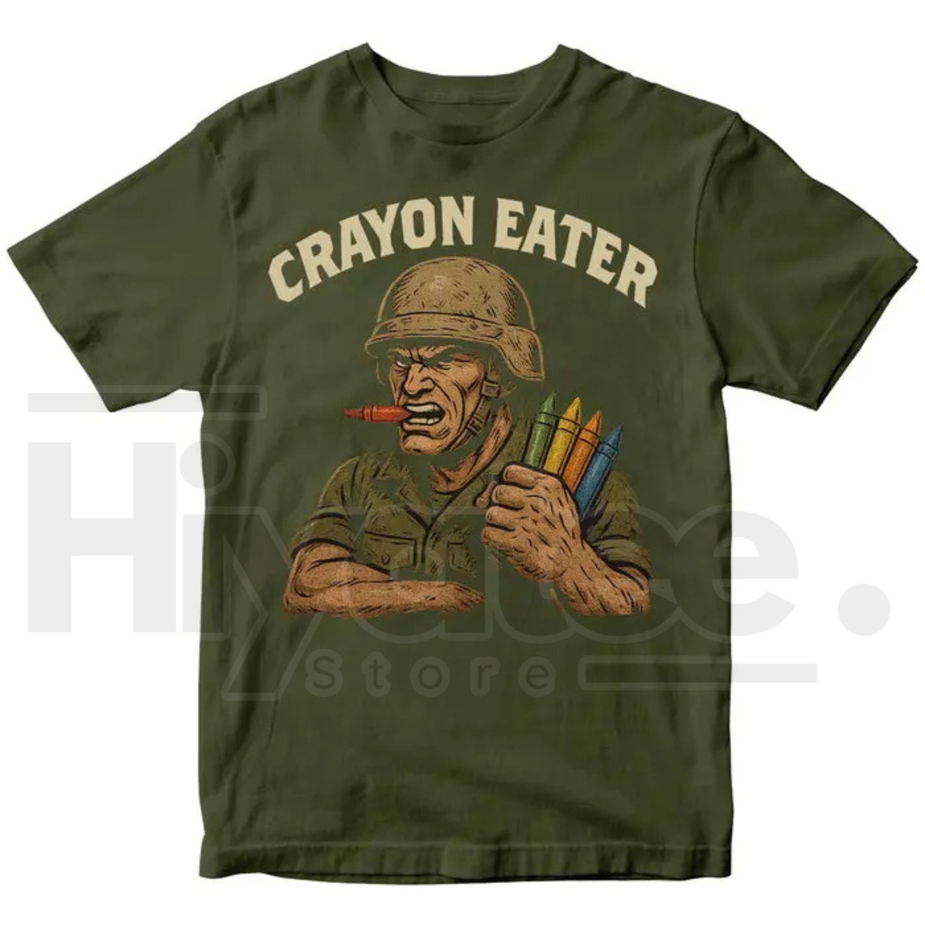 Crayon Eater Funny T-Shirt – Military Dark Humor Sarcastic Marine Tee