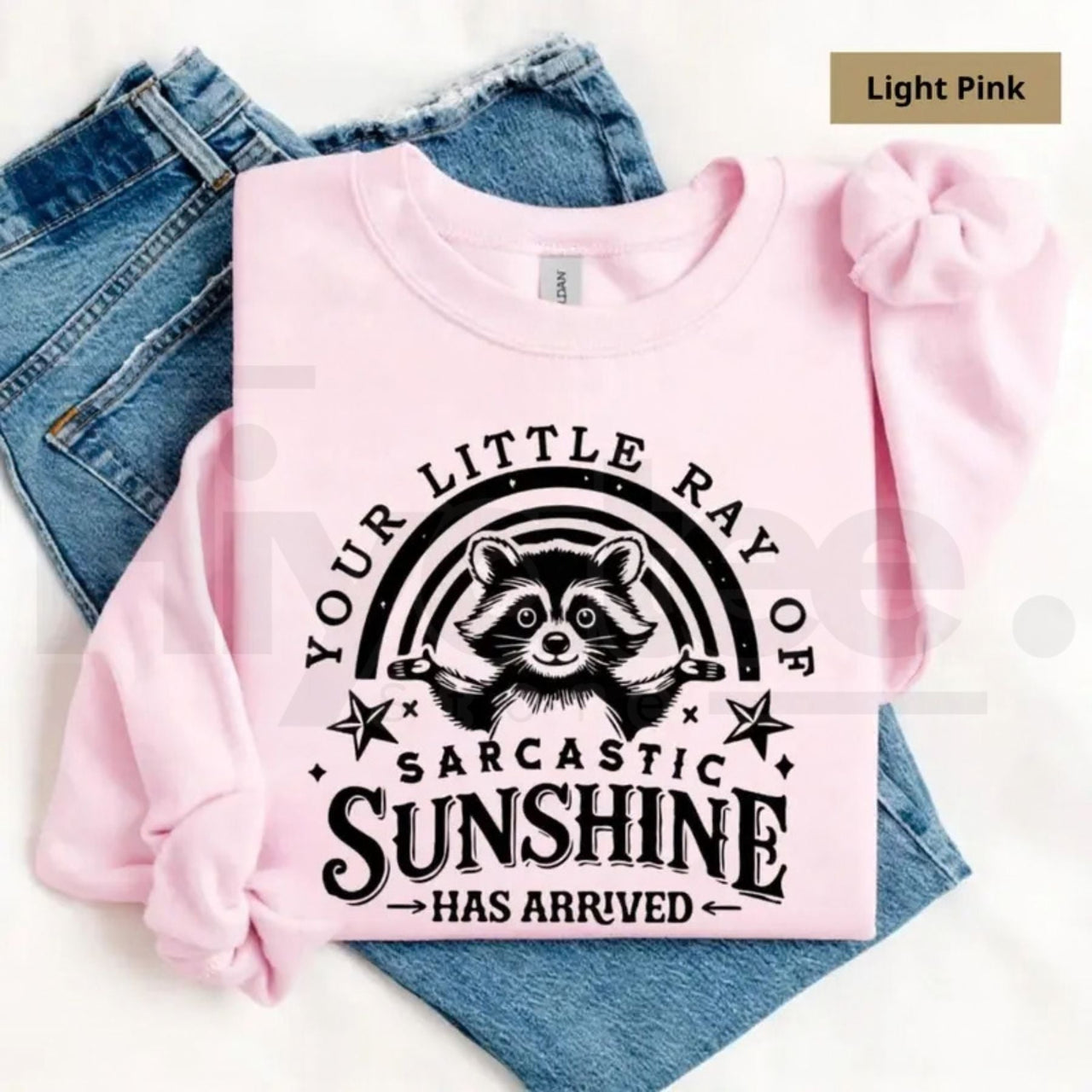 Your Little Ray Of Sarcastic Sunshine Sweatshirt: Funny Sassy Raccoon Crewneck