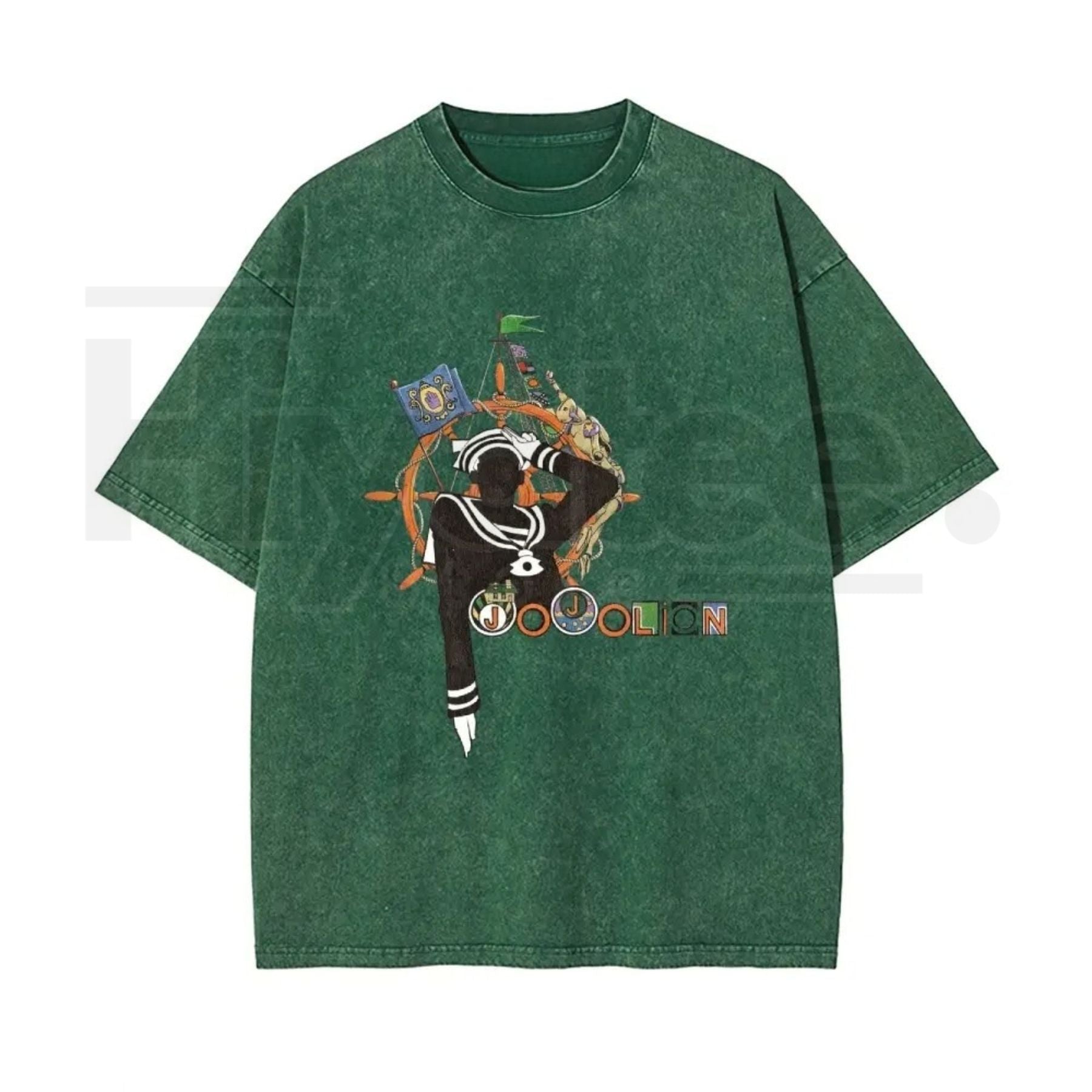 Josuke Higashikata Retro Wash T-Shirt – Anime Inspired Cotton Graphic Tee