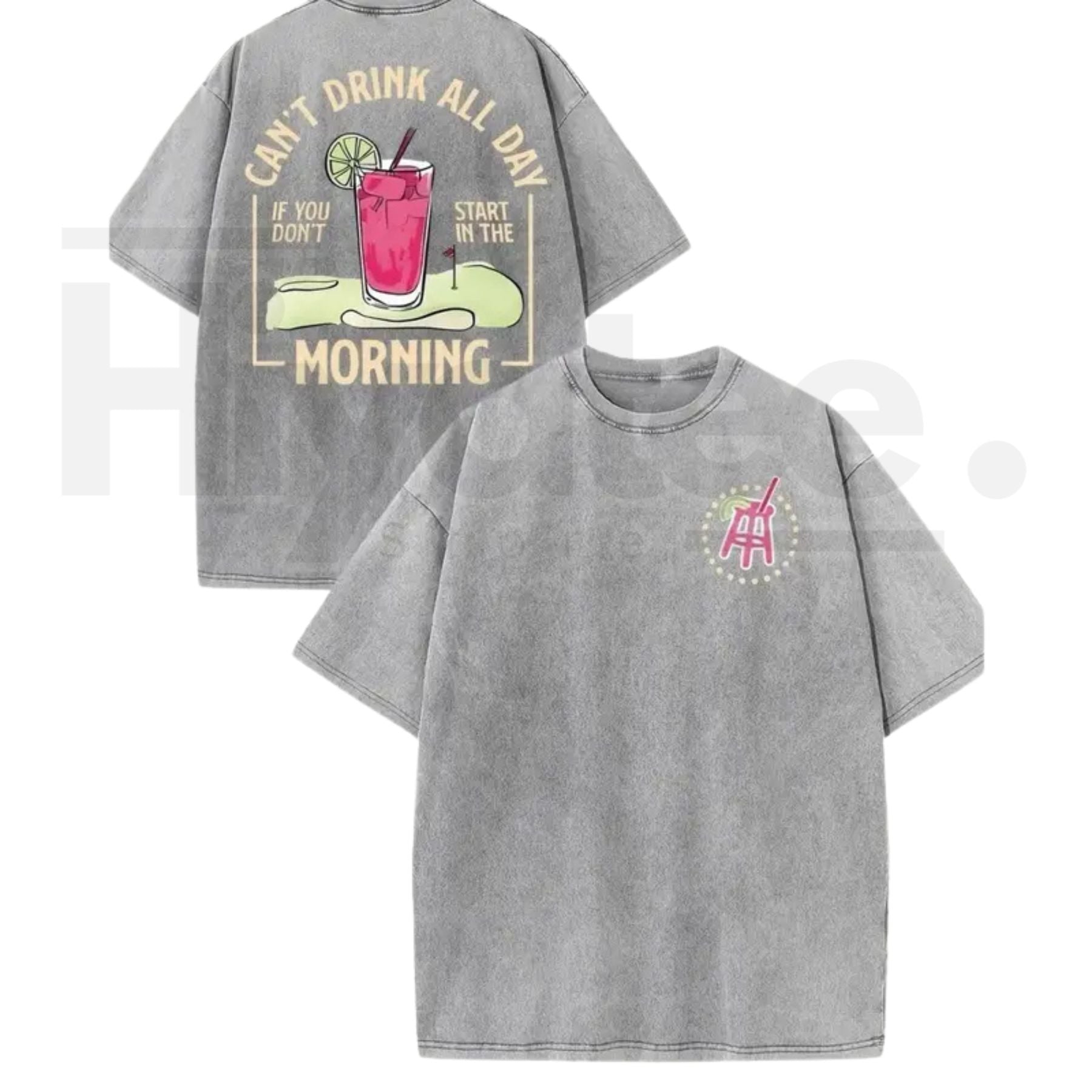 Retro Y2K Graphic Vintage Washed T-Shirt – Oversized Double-Sided Cotton Tee