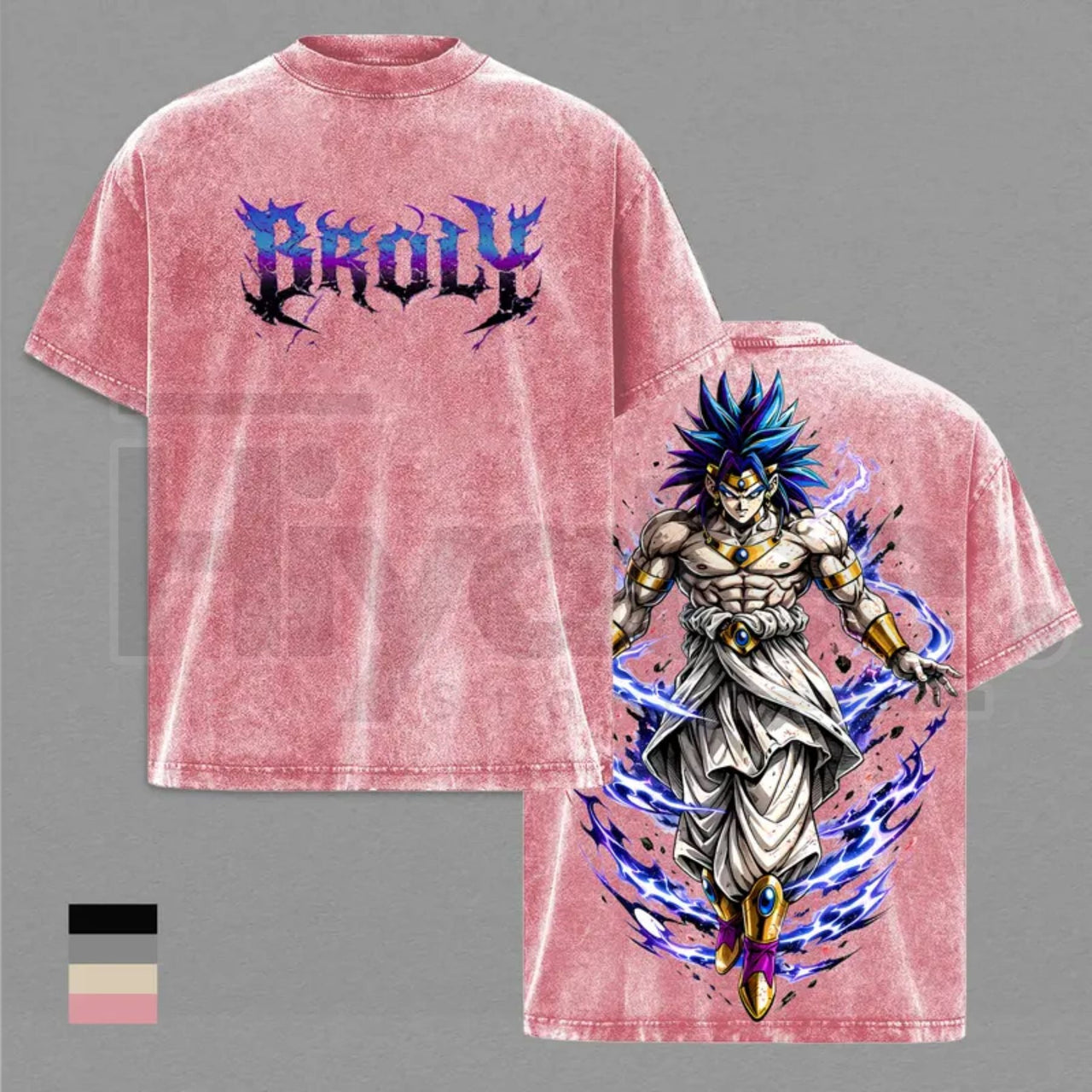 Legendary Saiyan Vintage Washed T-Shirt – Heavyweight Cotton Unisex Anime Graphic Tee