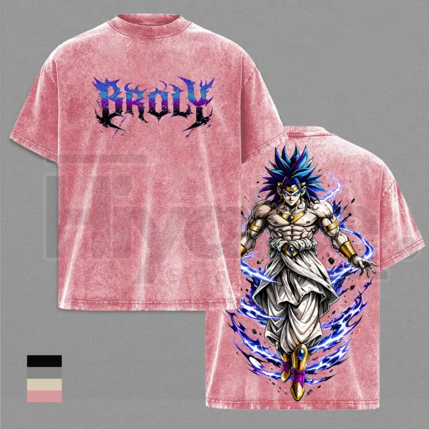 Legendary Saiyan Vintage Washed T-Shirt – Heavyweight Cotton Unisex Anime Graphic Tee