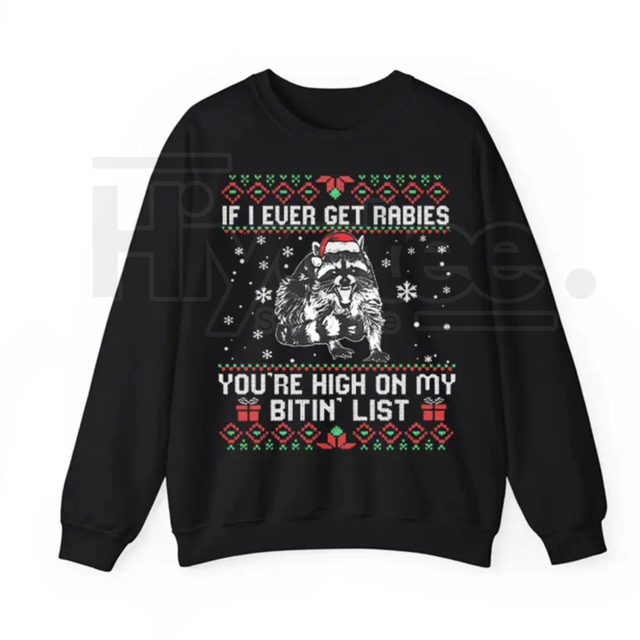 Funny Christmas Raccoon Sweatshirt: 