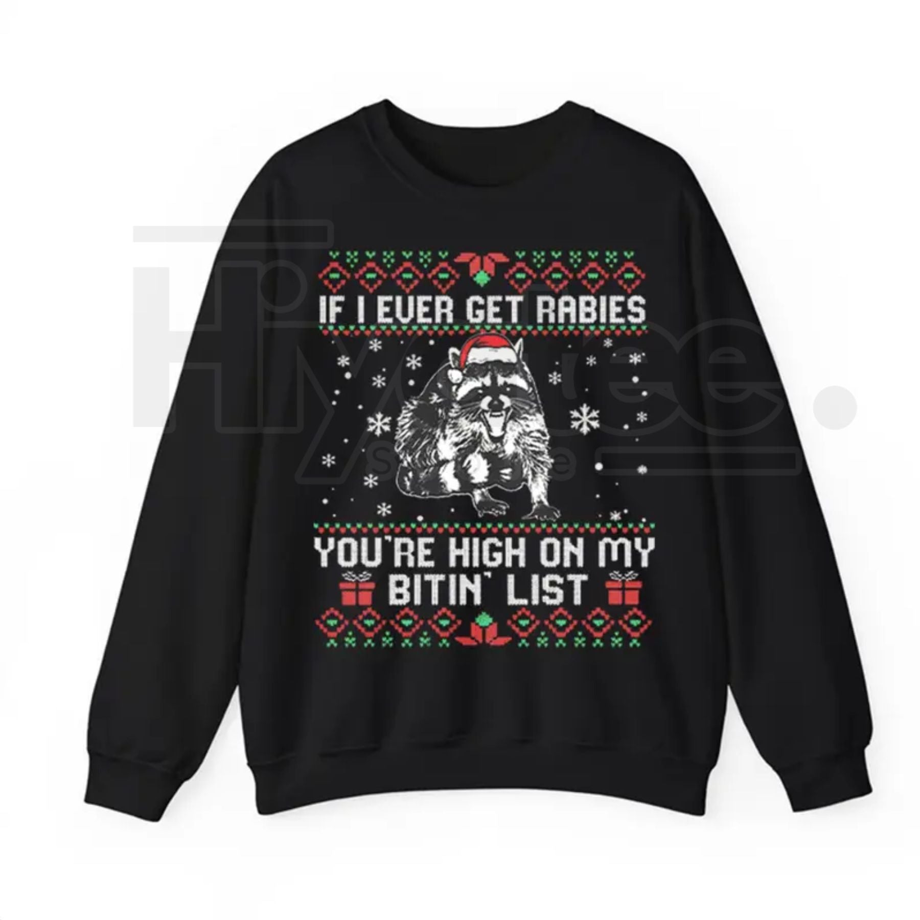 Funny Christmas Raccoon Sweatshirt: 