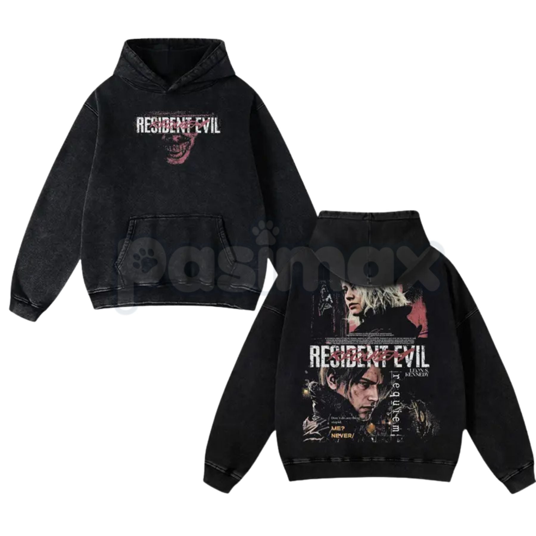 Leon S. Kennedy Operative Tee – Resident Evil Requiem RE9 Double-Sided Washed Cotton Oversized Graphic Shirt