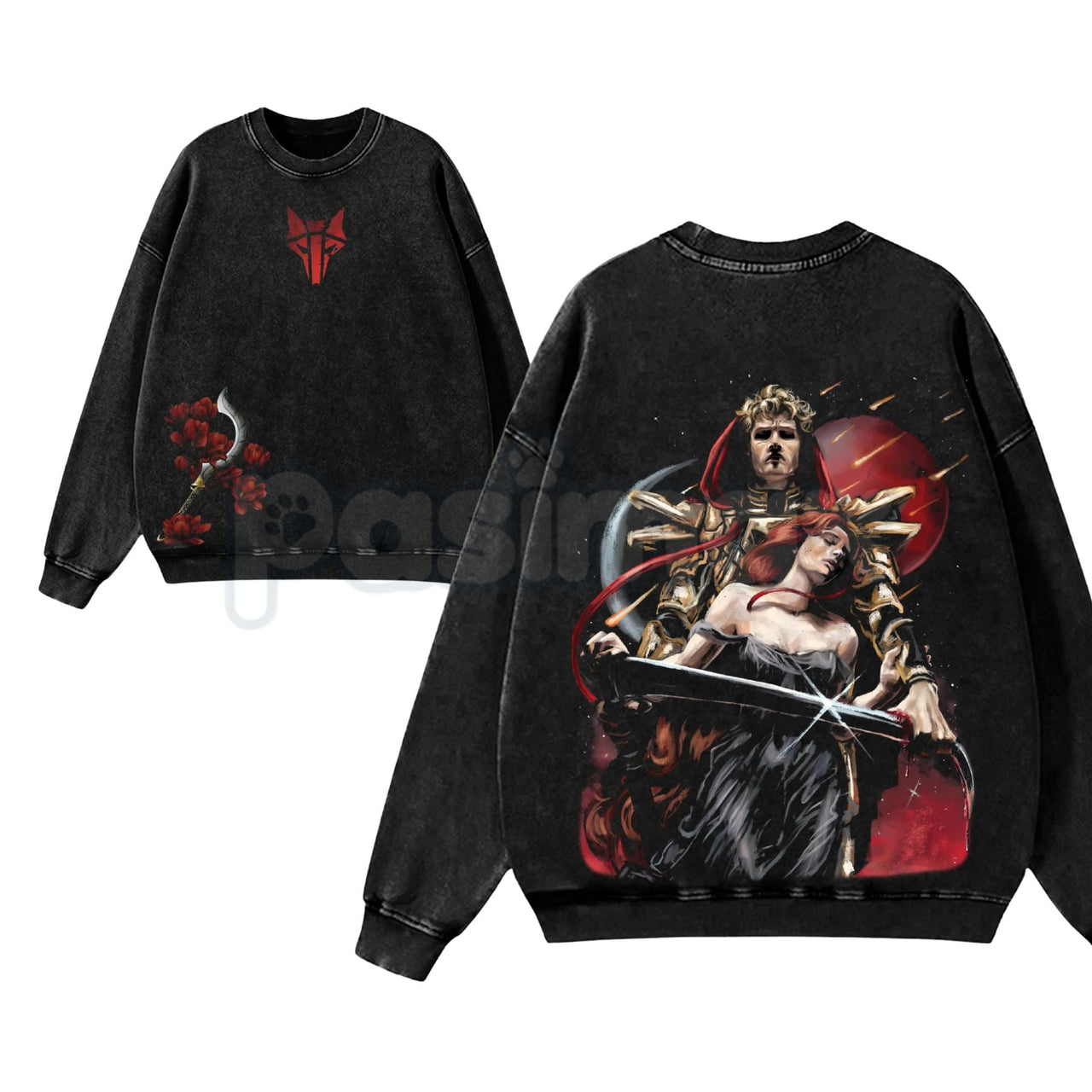 Red Rising The Reaper of Mars T-Shirt – Darrow O'Lykos Oversized Graphic Tee, Lightweight Washed Cotton Sci-Fi Streetwear