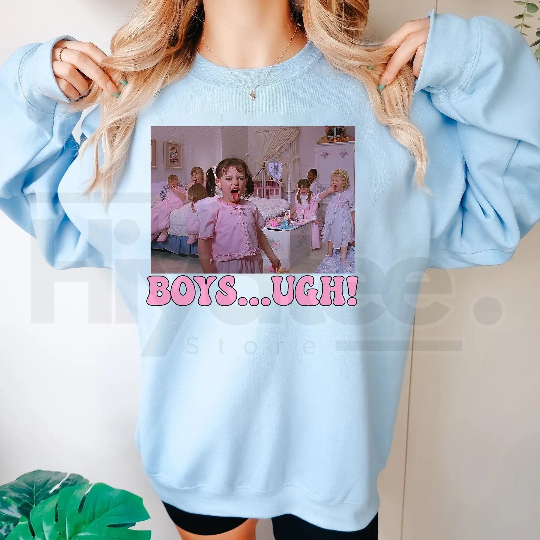 Funny Boys Ugh Valentine's Sweatshirt: Retro Groovy Valentine Day Sweater