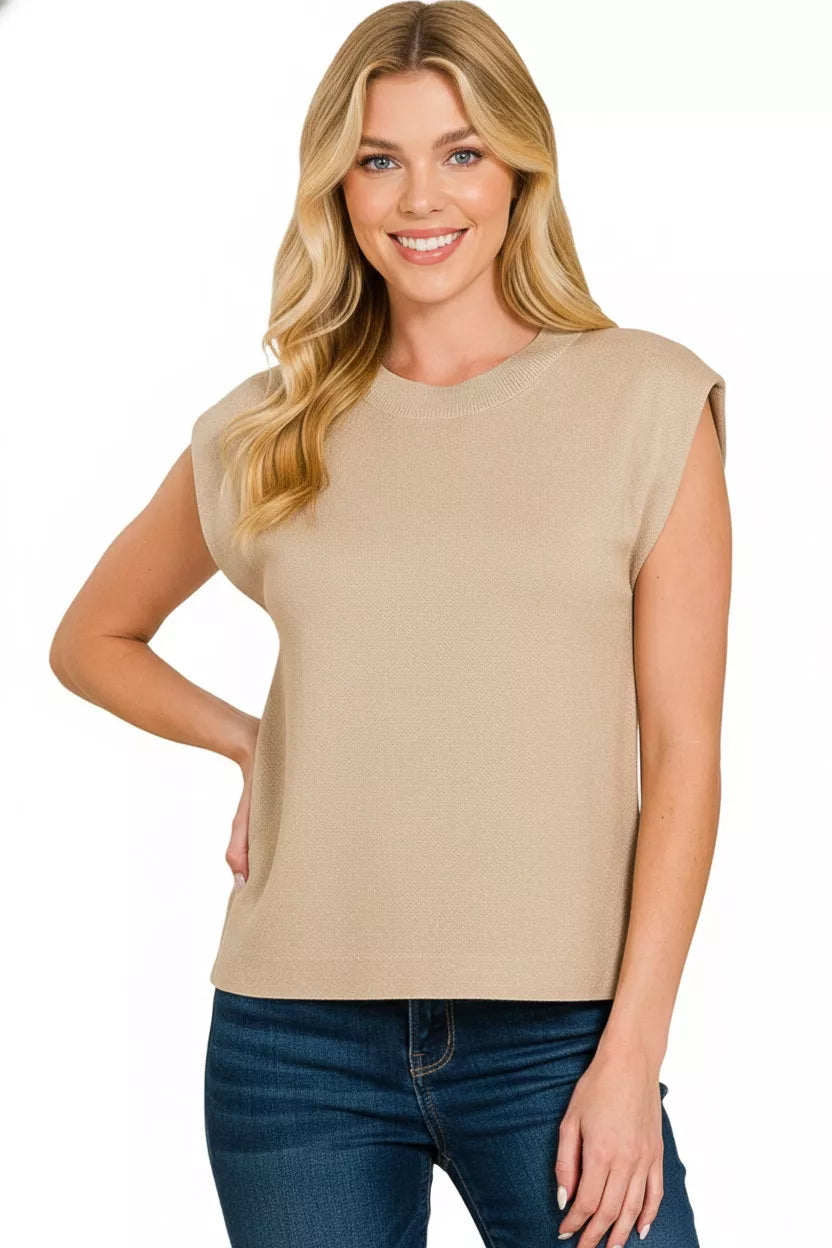 Zenana Round Neck Viscose Sweater Vest