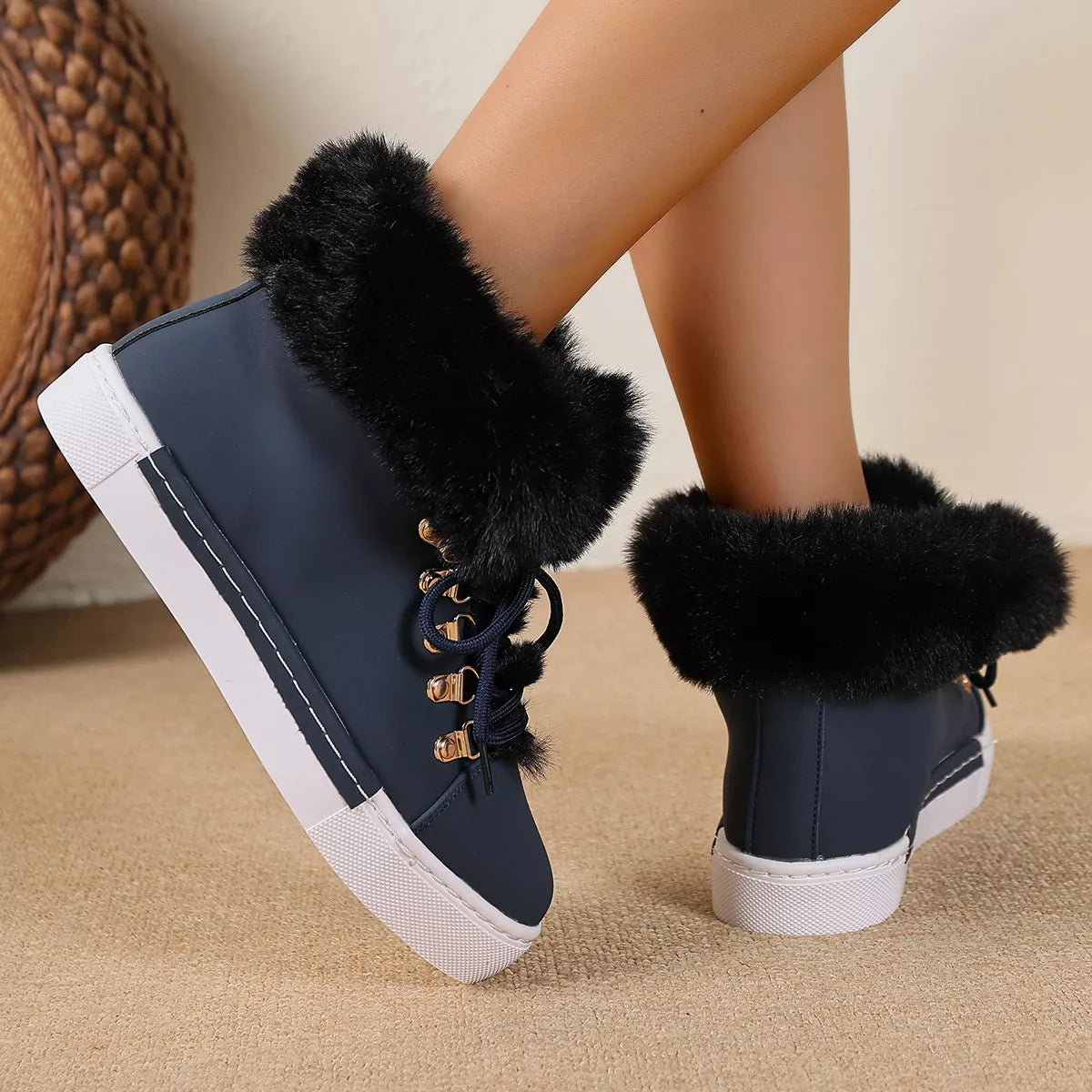 Round Toe Platform Boots