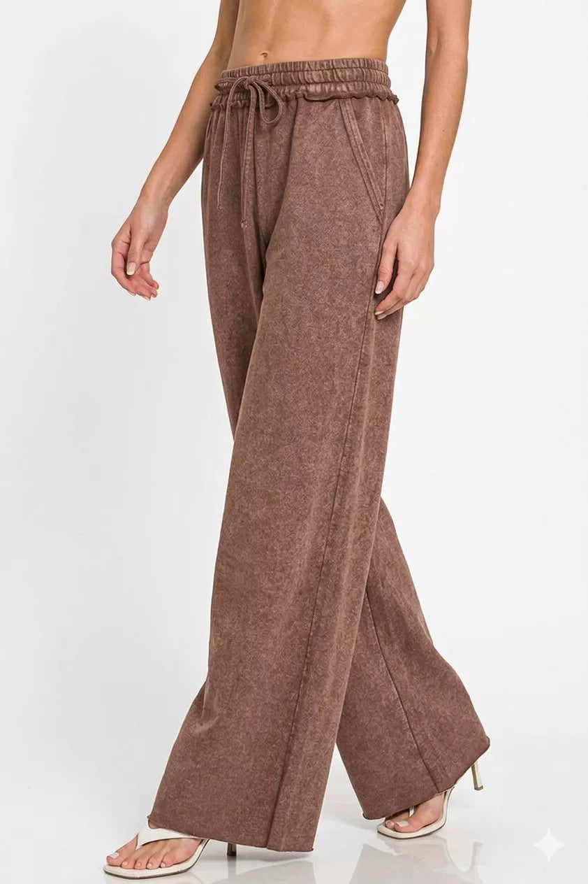 Zenana Washed French Terry Sweatpants