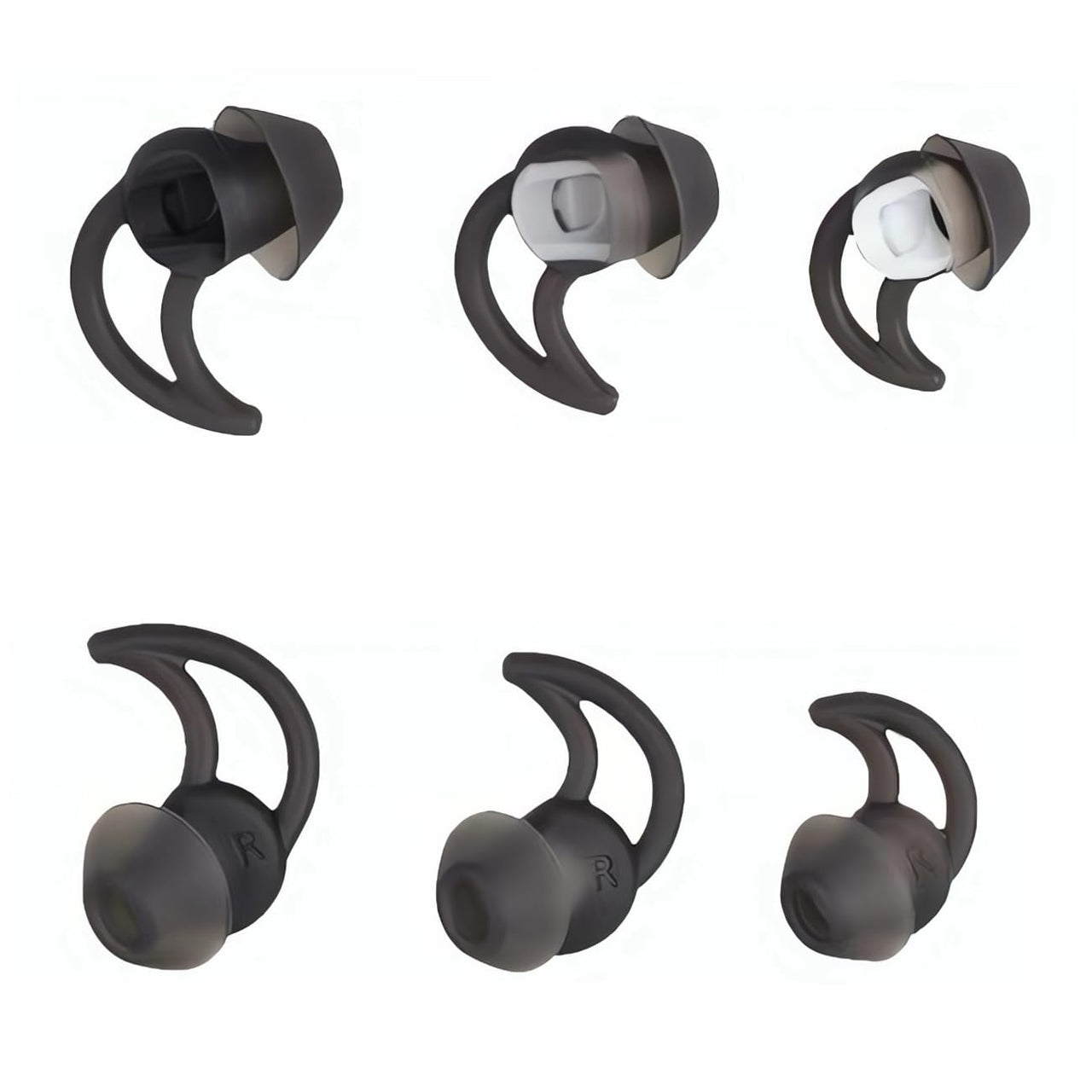 CYADCI Earbud Tips Soft and Comfortable Silicone Earbud Tips 3 Pairs Noise Isolation Tips SML Black Earbud Replacement Tips Compatible with Bose Qc20 Qc30 IE2 SoundSport IE3 SIE2i Earphones