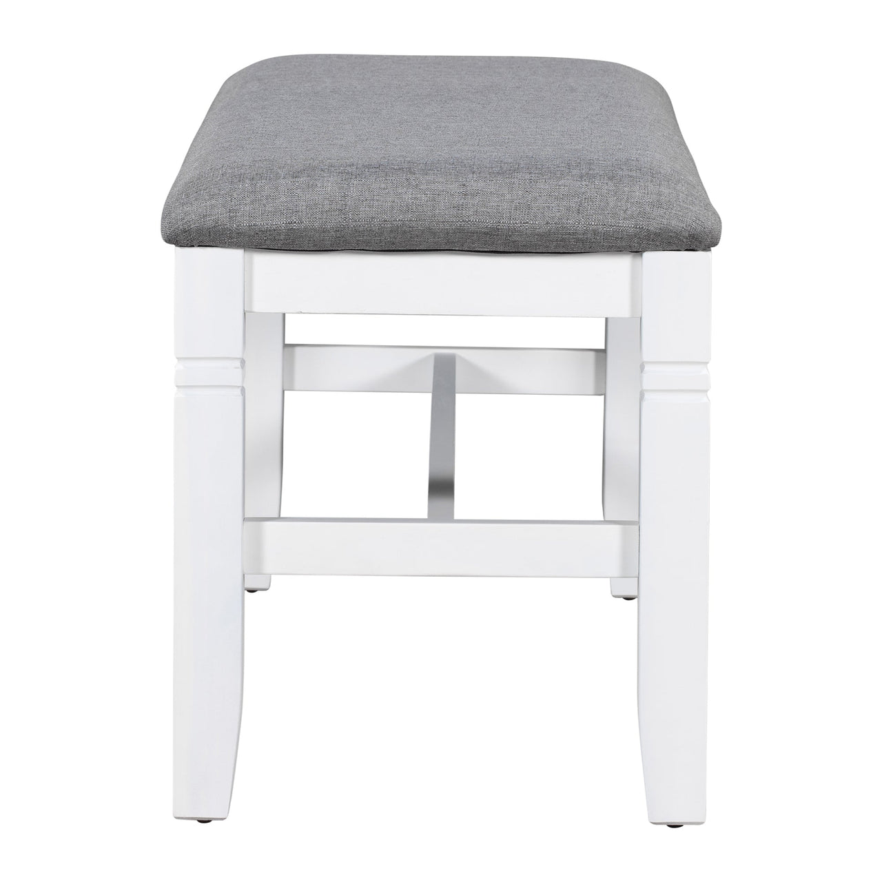 TOPMAX 6-Piece Wood Dining Table Set Kitchen Table Set with Upholstered Bench and 4 Dining Chairs, Farmhouse Style,Gray+White (old sku: SP000003AAK)