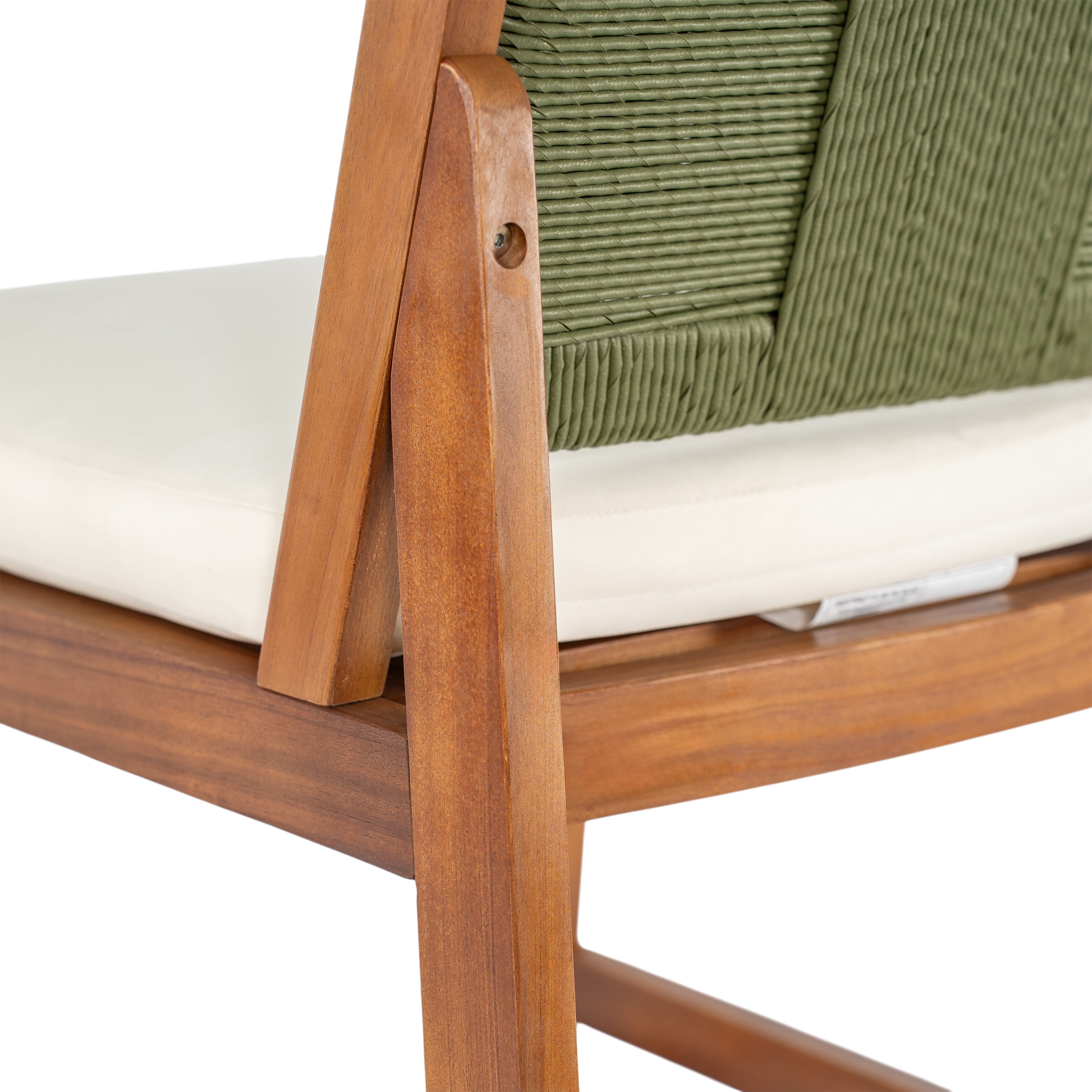 4 Pieces Arly Green Outdoor Bar Stool Solid Acacia Wood and Woven Wicker