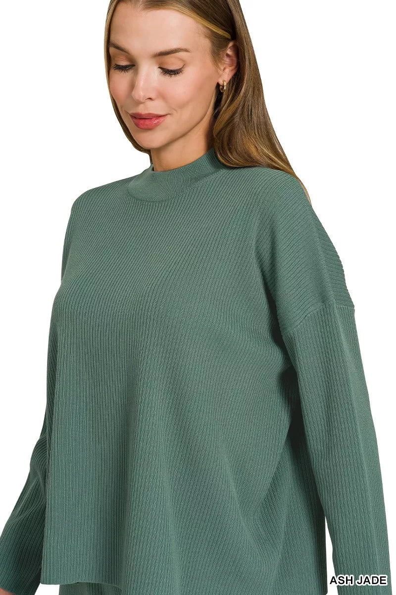 Zenana Viscose Sweater Top & Pants Set