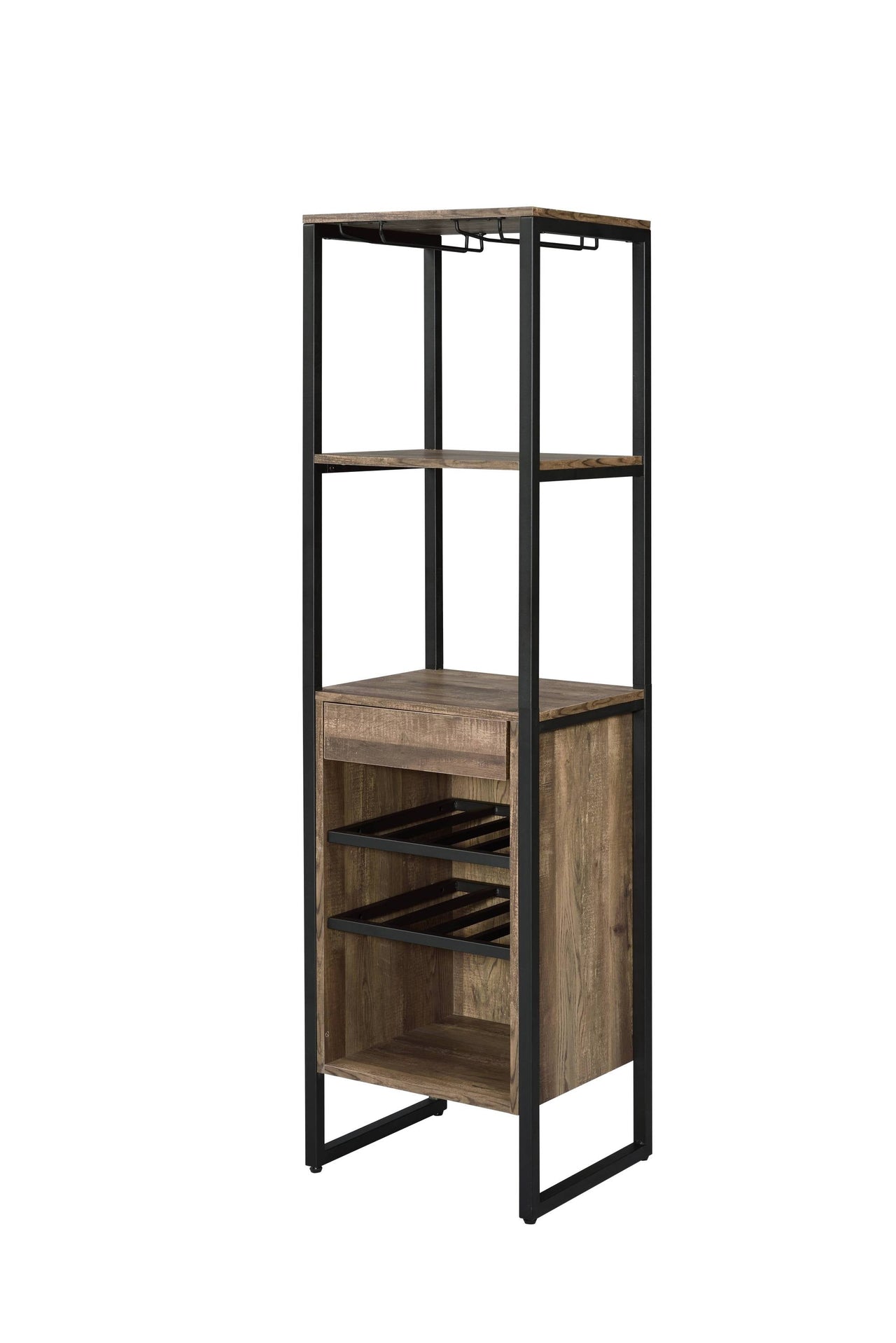 Narik Weathered Oak Finish Wine Rack
