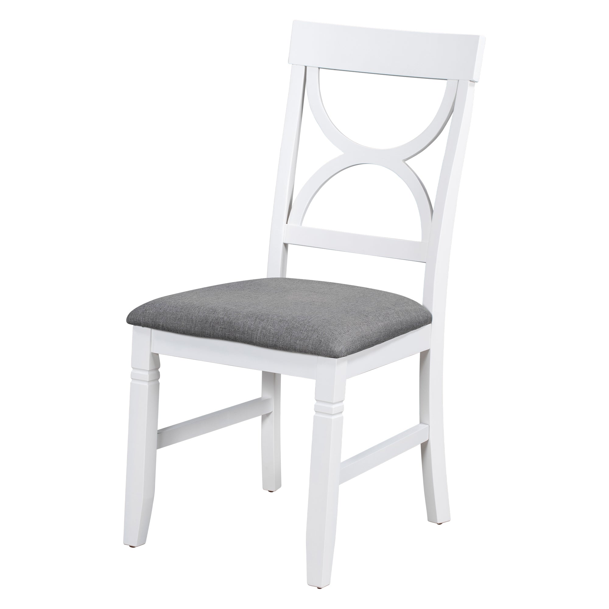 TOPMAX 6-Piece Wood Dining Table Set Kitchen Table Set with Upholstered Bench and 4 Dining Chairs, Farmhouse Style,Gray+White (old sku: SP000003AAK)
