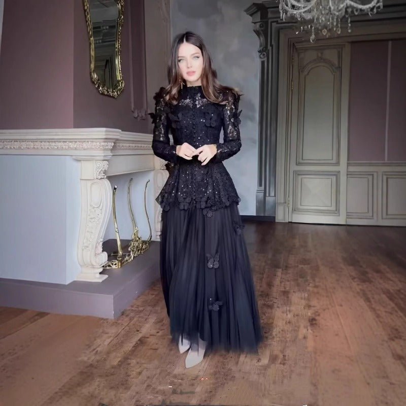 3D Butterfly Lace & Tulle Gown Set(MS223)