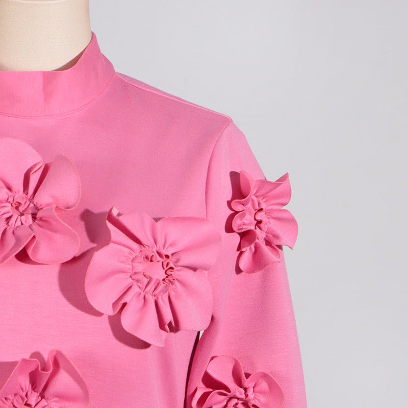3D Floral Appliqué Maxi Dress(MS356)