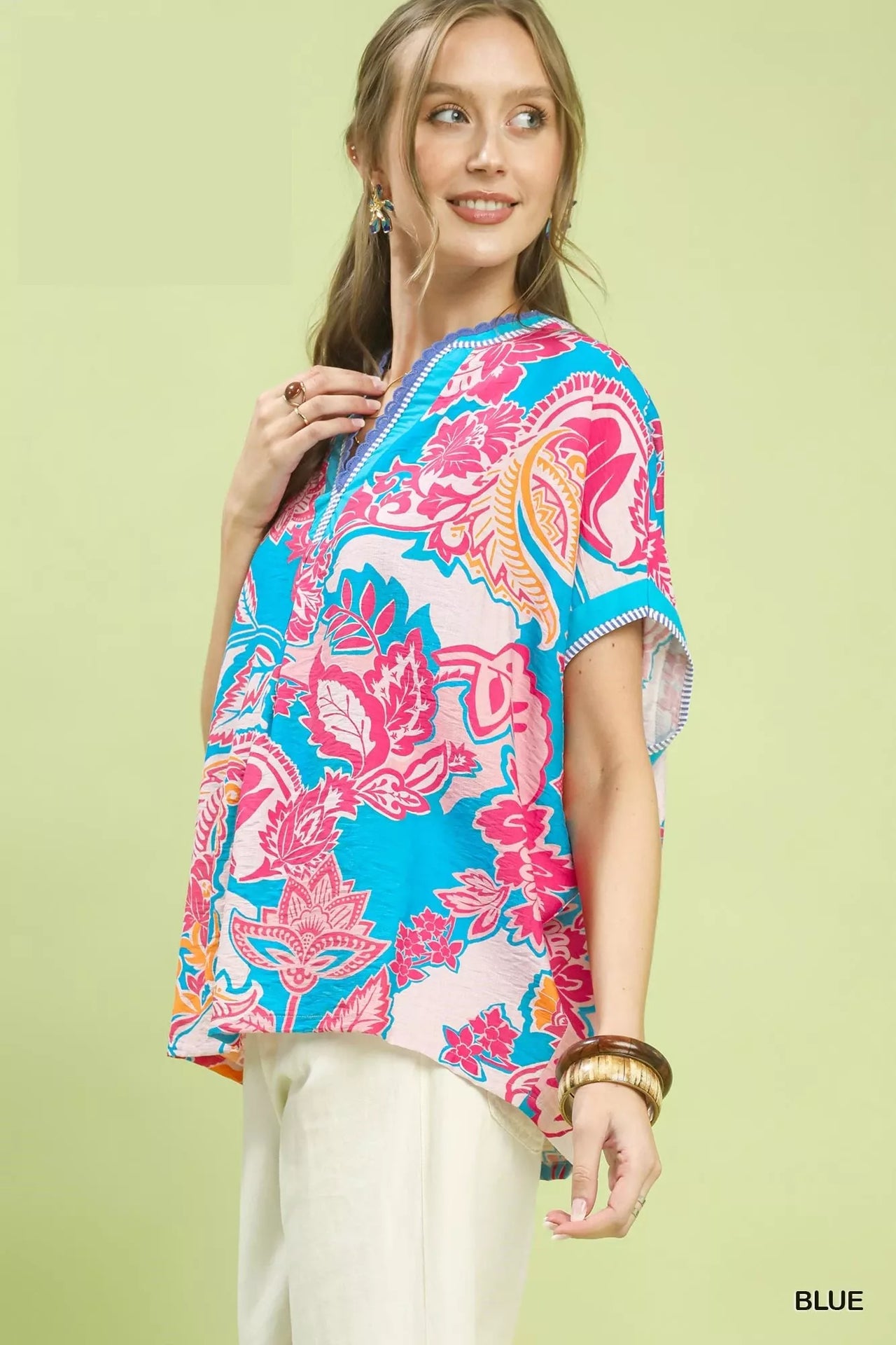 Umgee Abstract Print Oversized Top