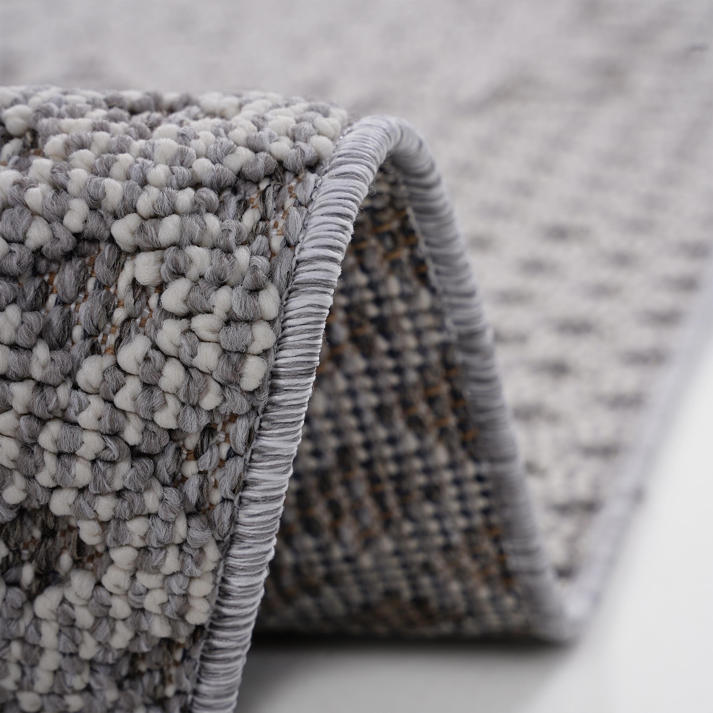 NAAR Guros Collection 8X10 Gray / White / Medallion Indoor / Outdoor Area Rug