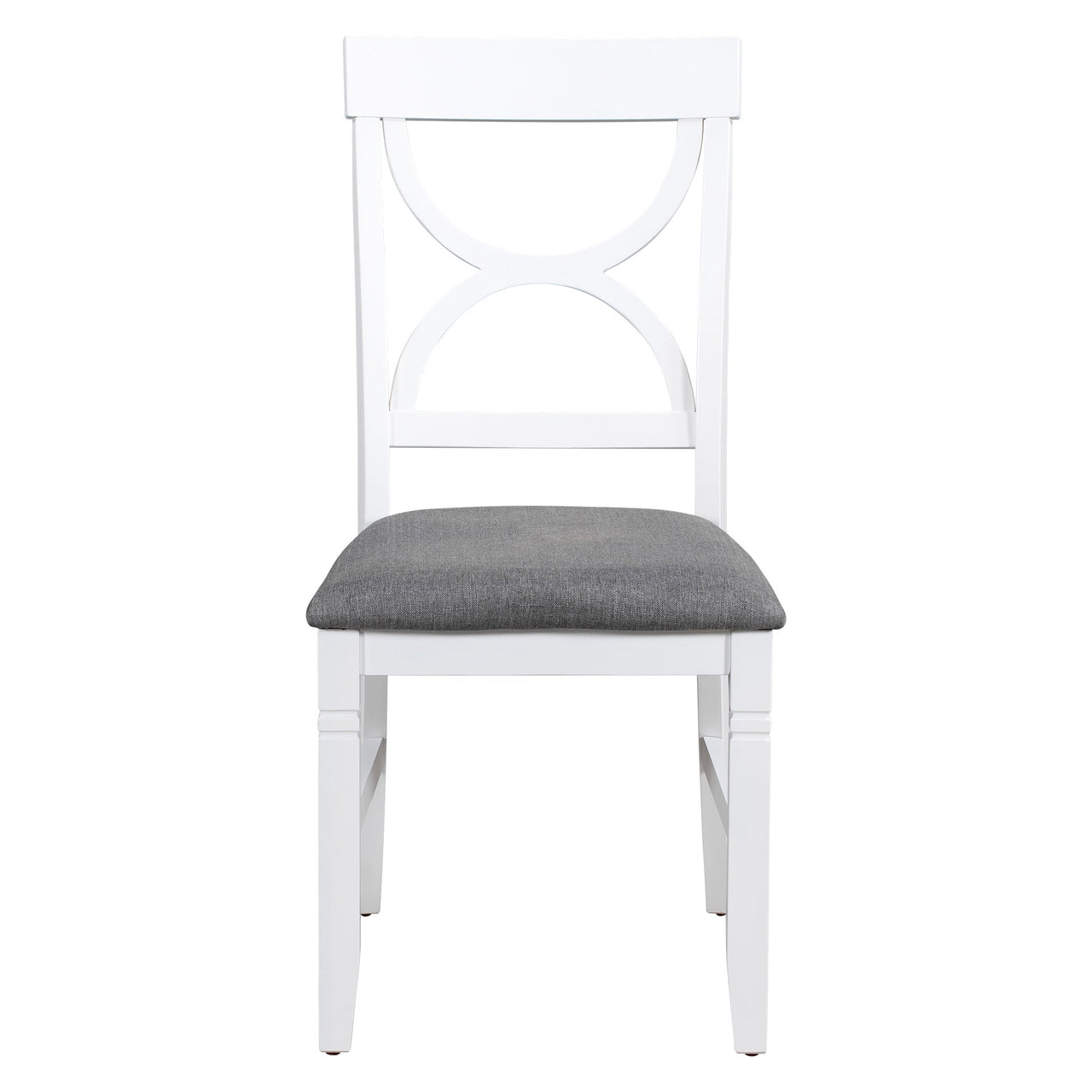 TOPMAX 6-Piece Wood Dining Table Set Kitchen Table Set with Upholstered Bench and 4 Dining Chairs, Farmhouse Style,Gray+White (old sku: SP000003AAK)