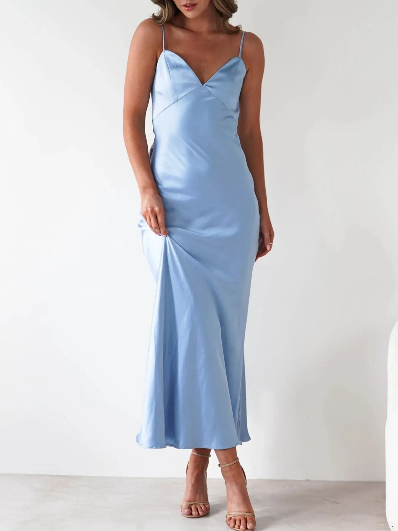 Satin Backless Cami Dress (See size chart where applicable)
