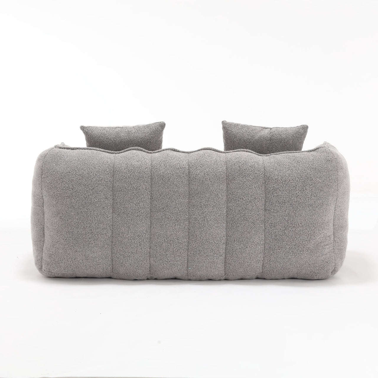 Cozy Beanbag Chair with High Resilience Foam Core for Two - Grey Chenille, 66x35x25 inches