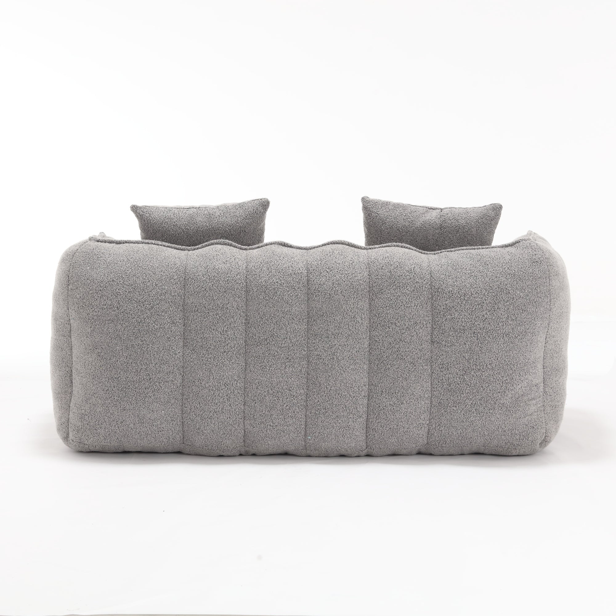 Cozy Beanbag Chair with High Resilience Foam Core for Two - Grey Chenille, 66x35x25 inches